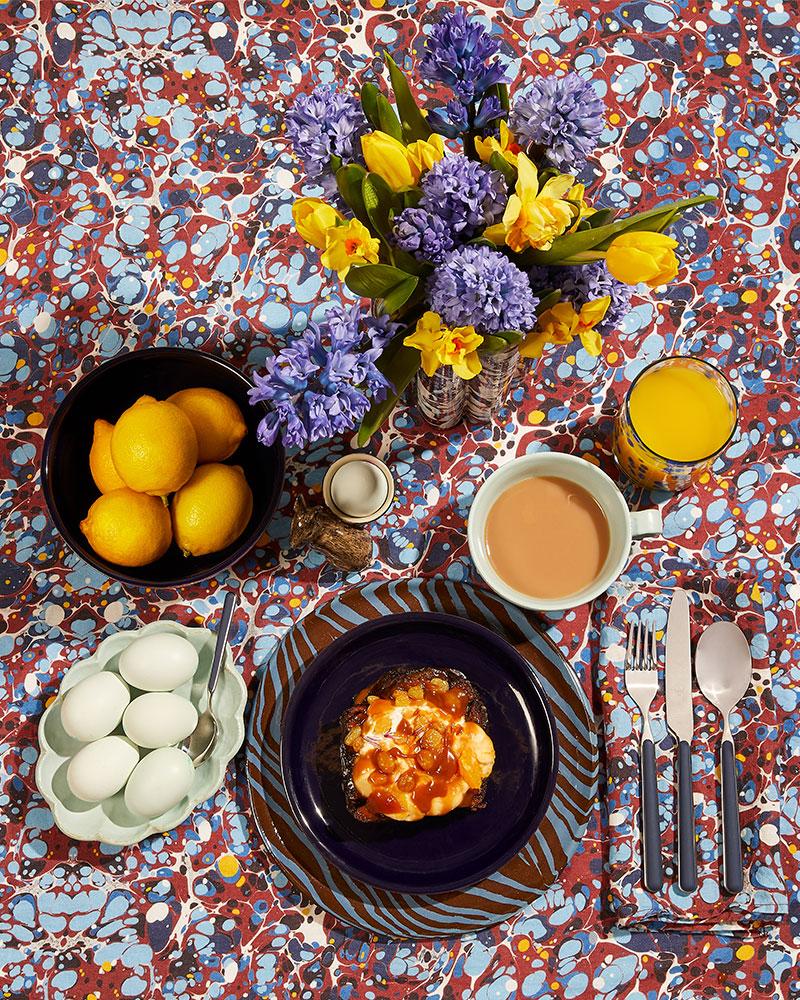 american breakfast table setting