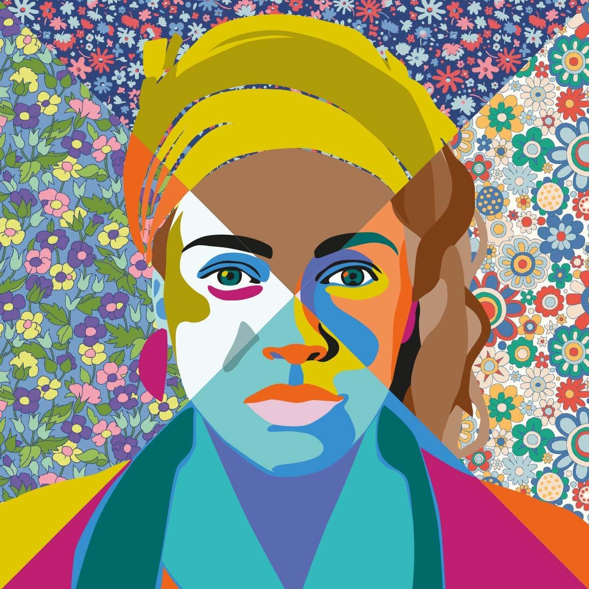 Women infront in Liberty Fabric