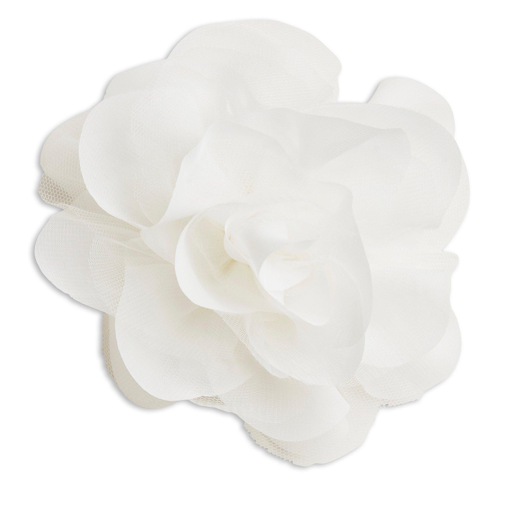 white flower hair clip