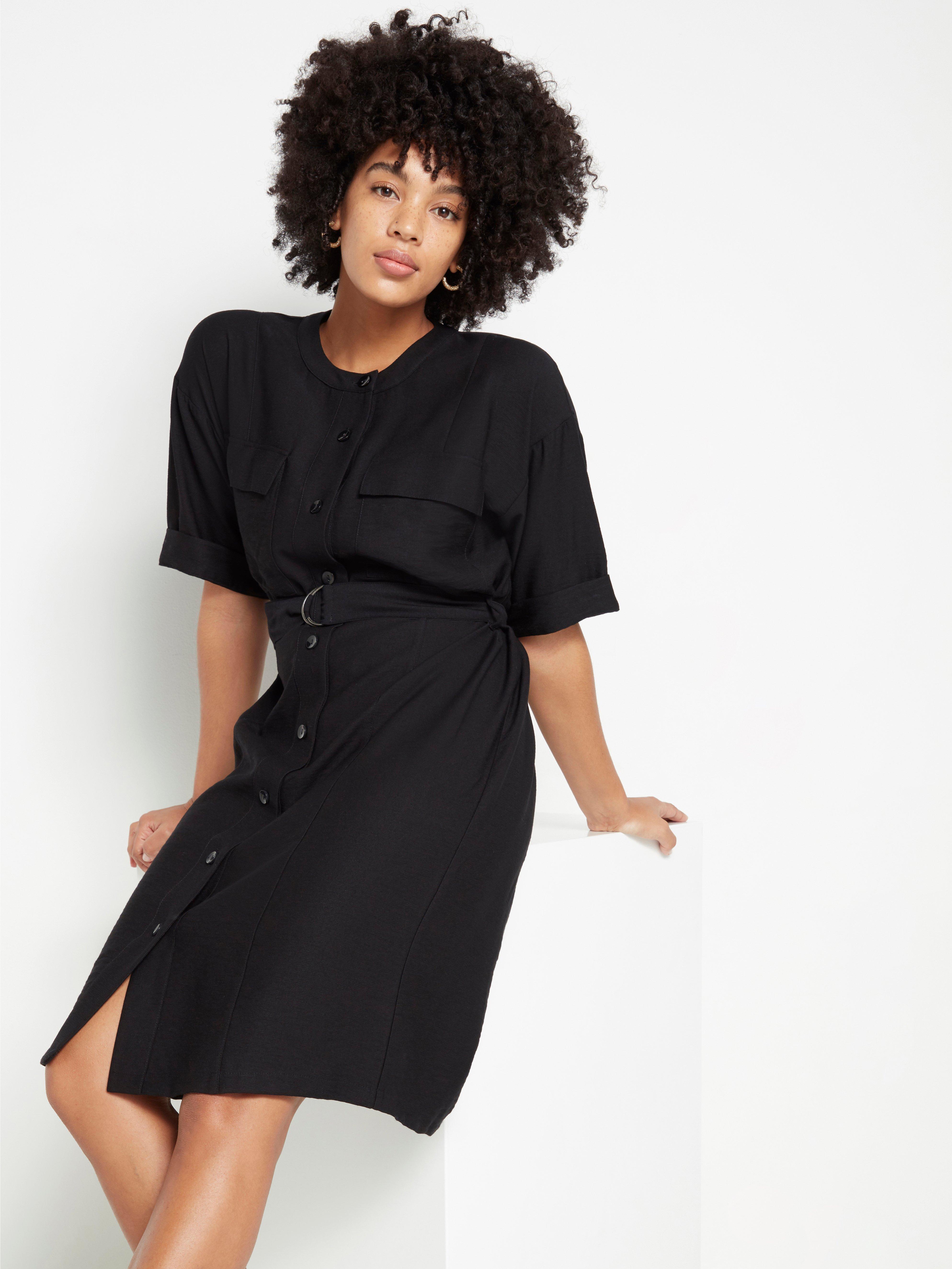 Lindex Shirt Dress 'Elsa' in Black