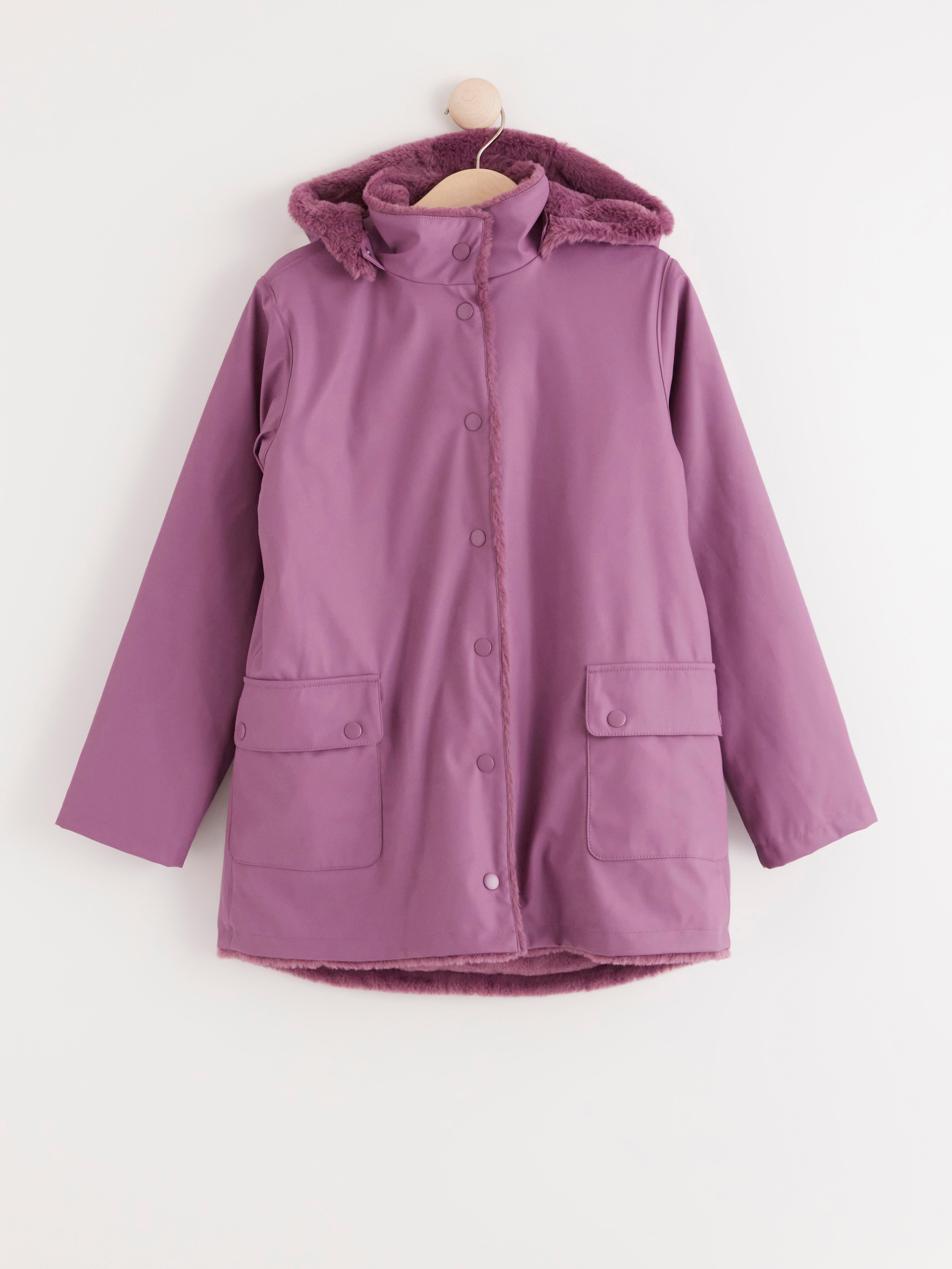 lilac rain coat