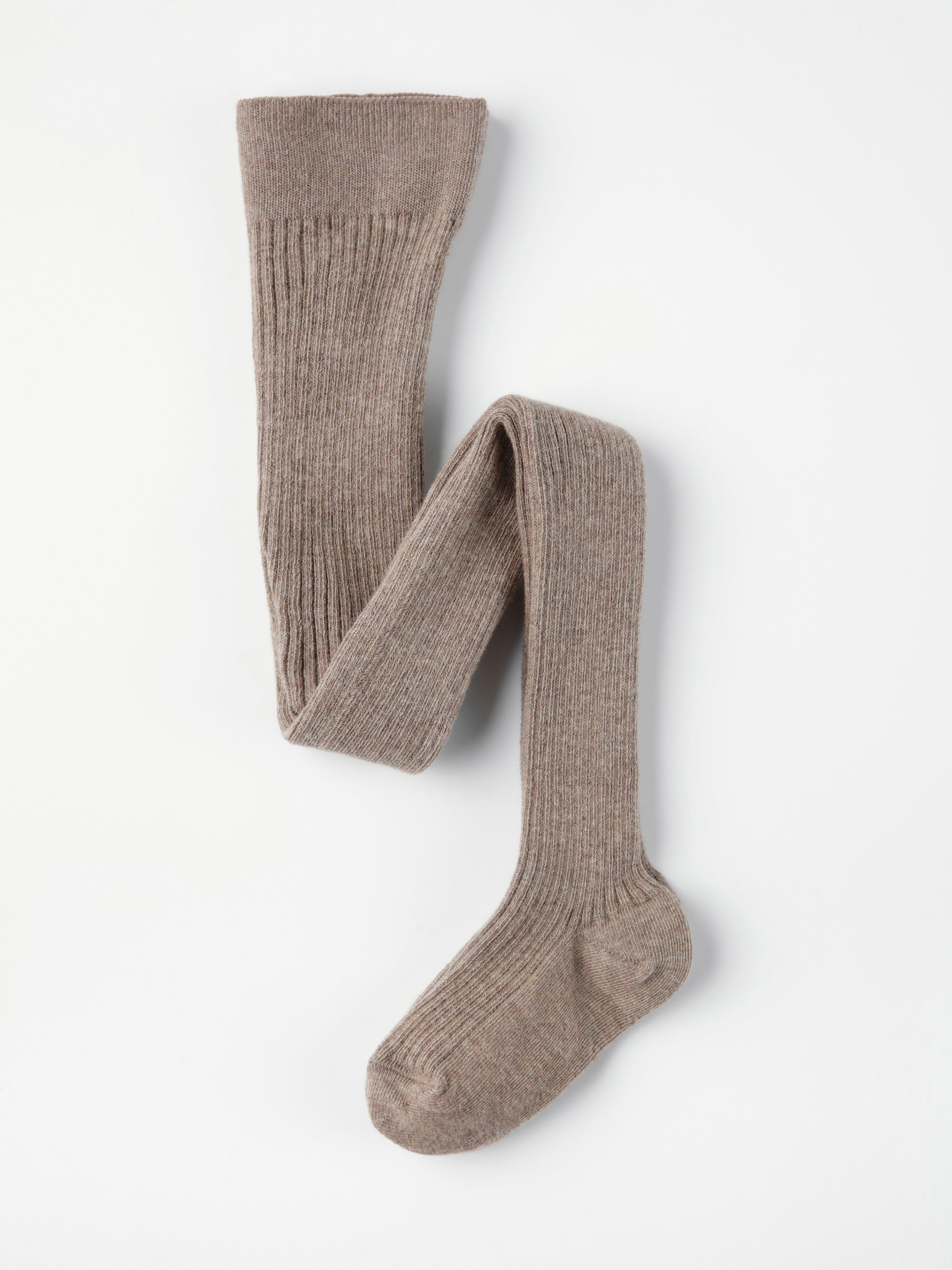 Ribbed wool blend tights