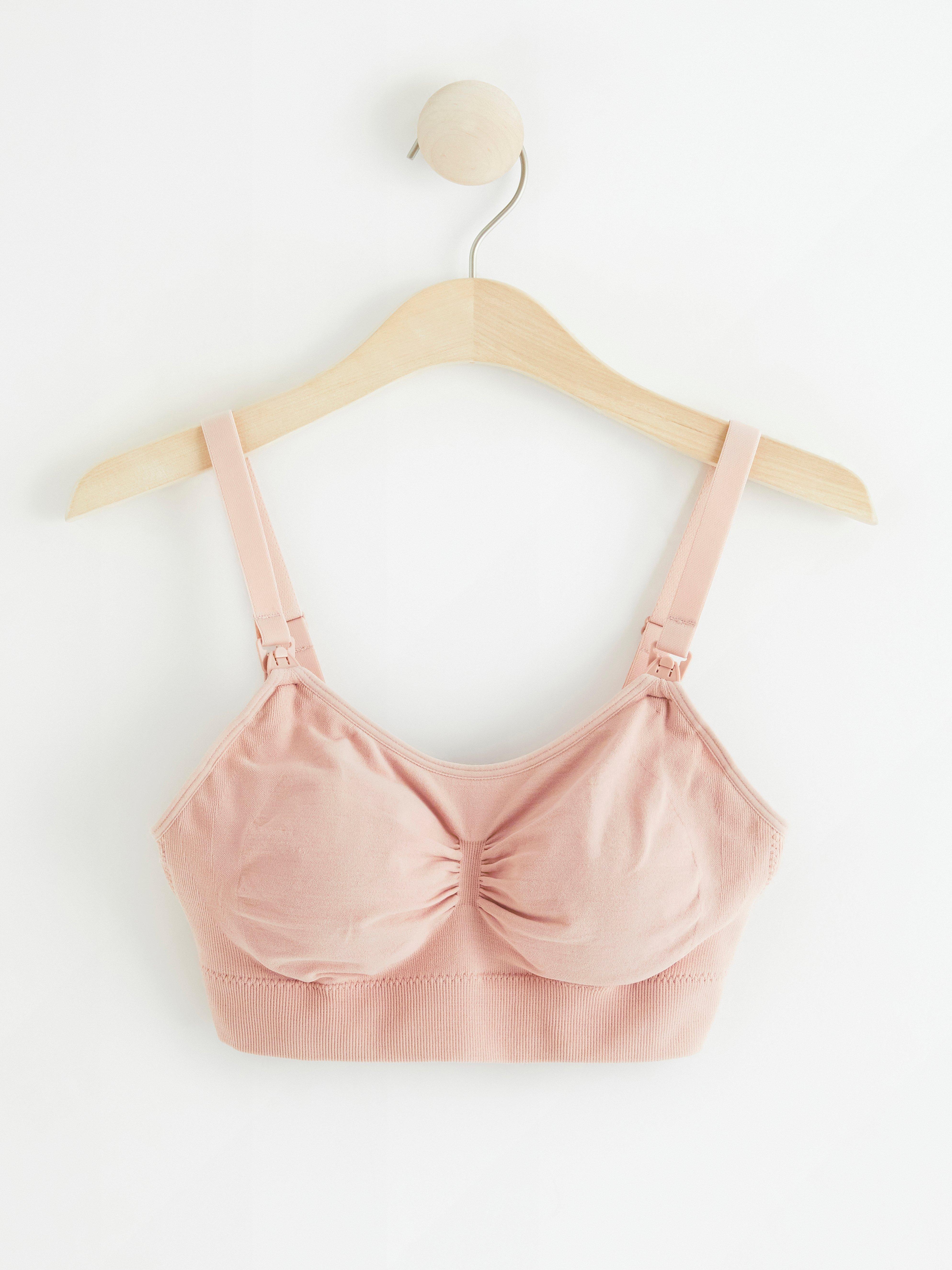 Lindex Fuller Bust seamless nursing bra with lace detail in rose-Pink