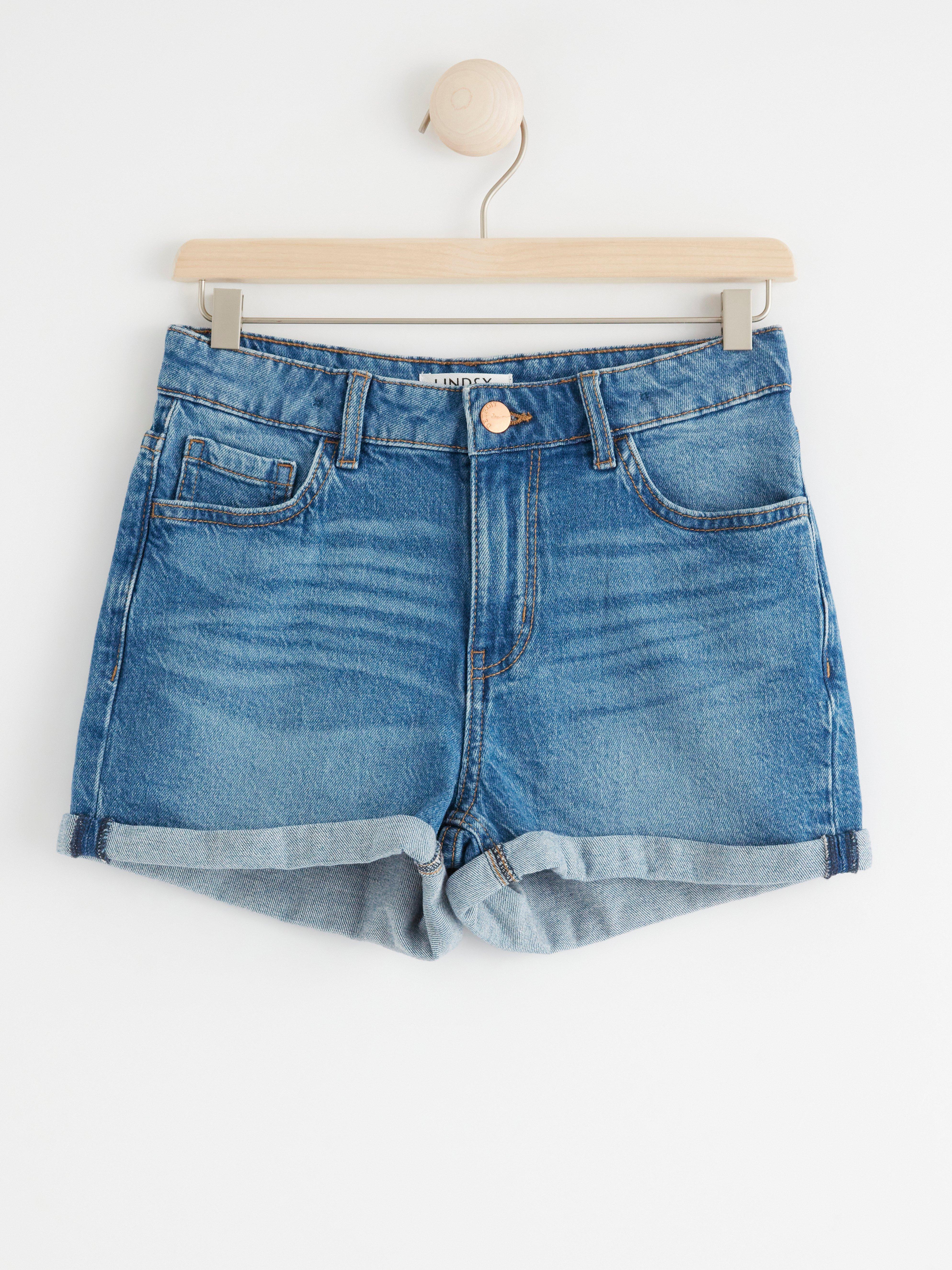 high waist denim short