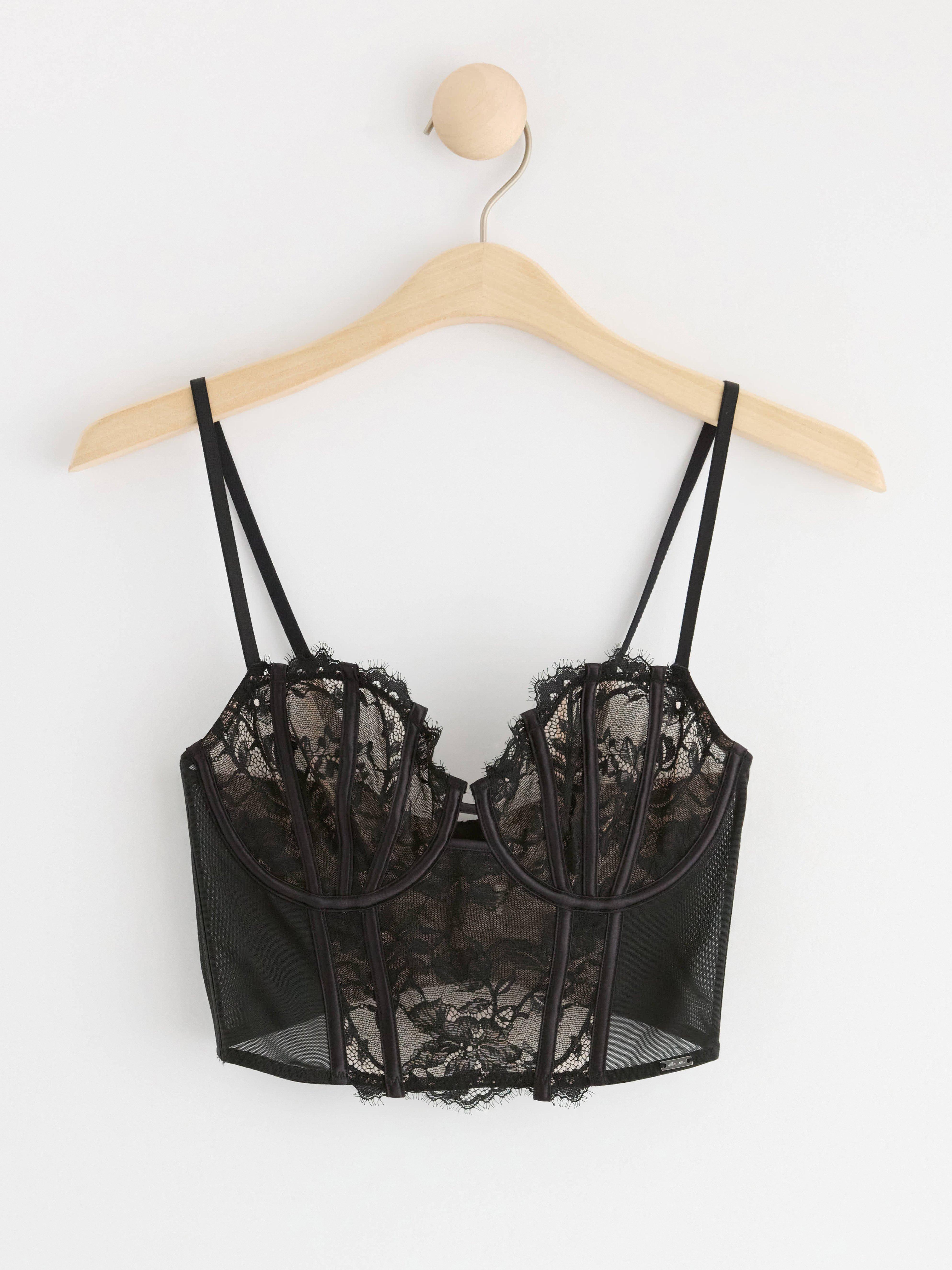 Lindex Emelie lace neon bralette in green