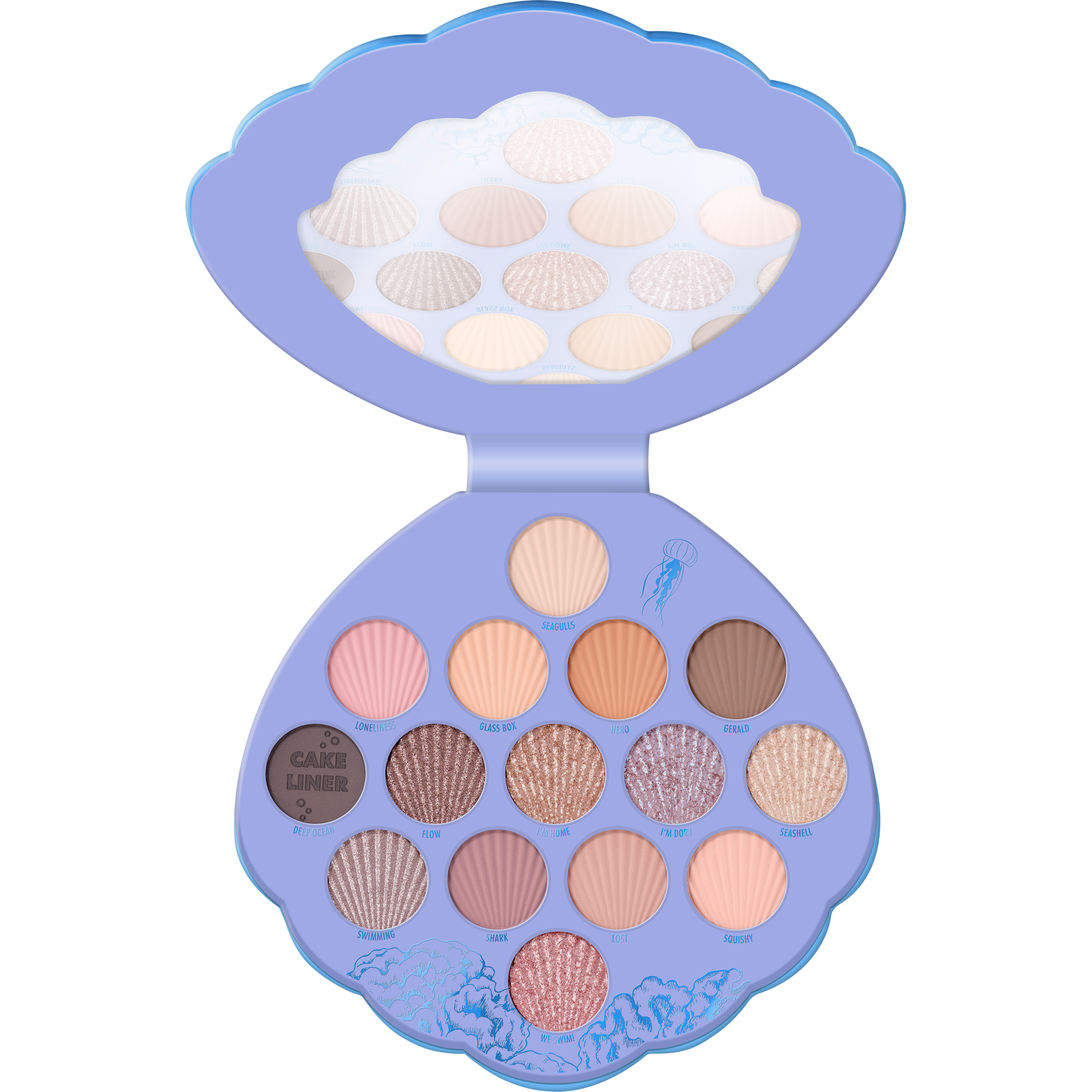 Paleta de sombras de ojos Finding Dory de Disney Pixar – Product Front View Full Open - Product item 1 of 8