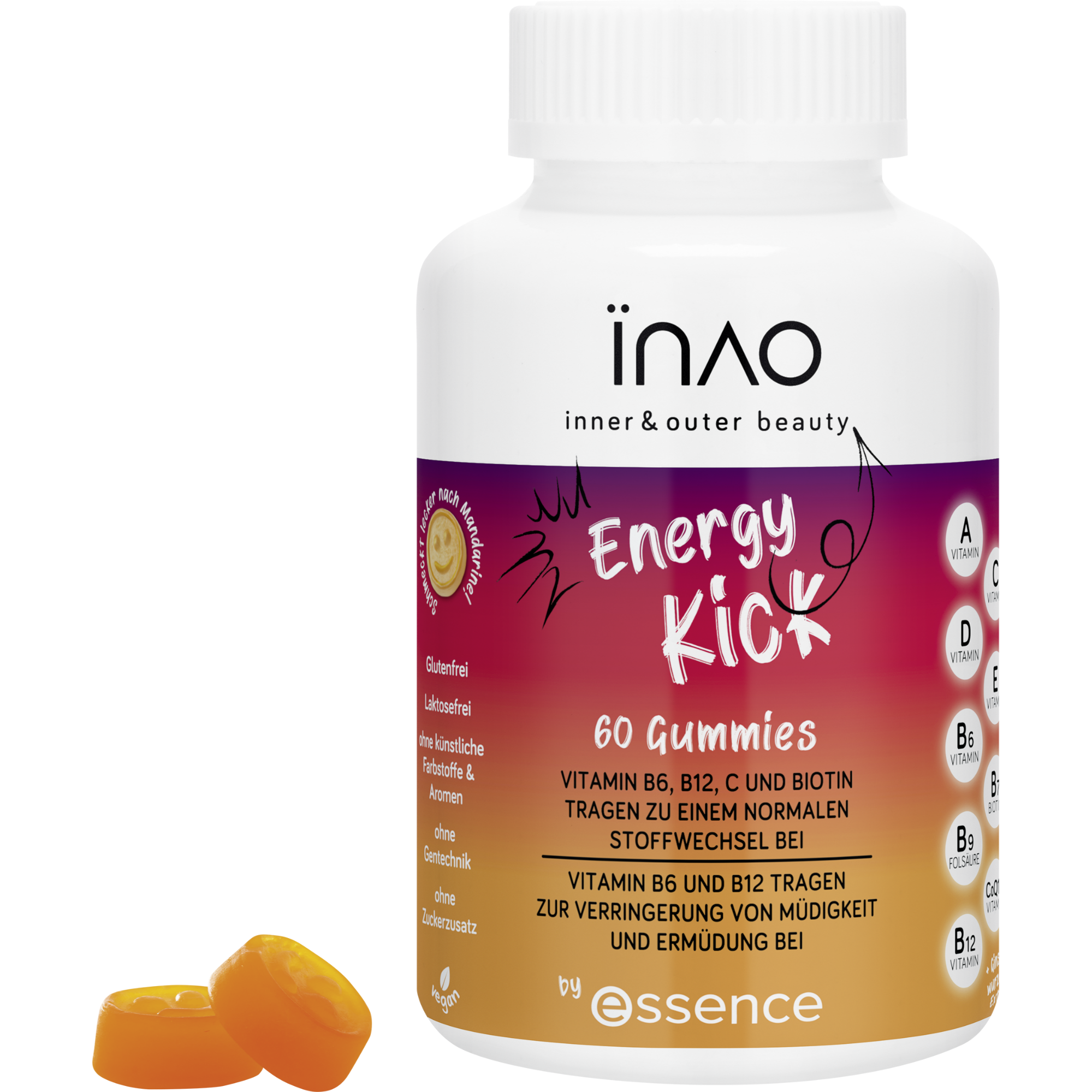 INAO inner and outer beauty Energy Kick gummies by essence