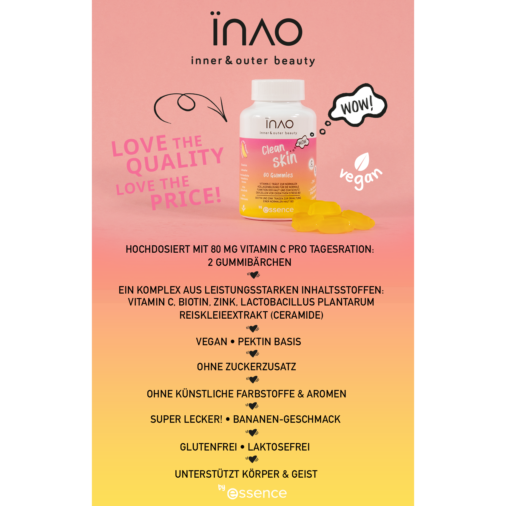 INAO inner and outer beauty Clean Skin gummies by essence – Application Makro Fair - Produkt Element 5 von 10