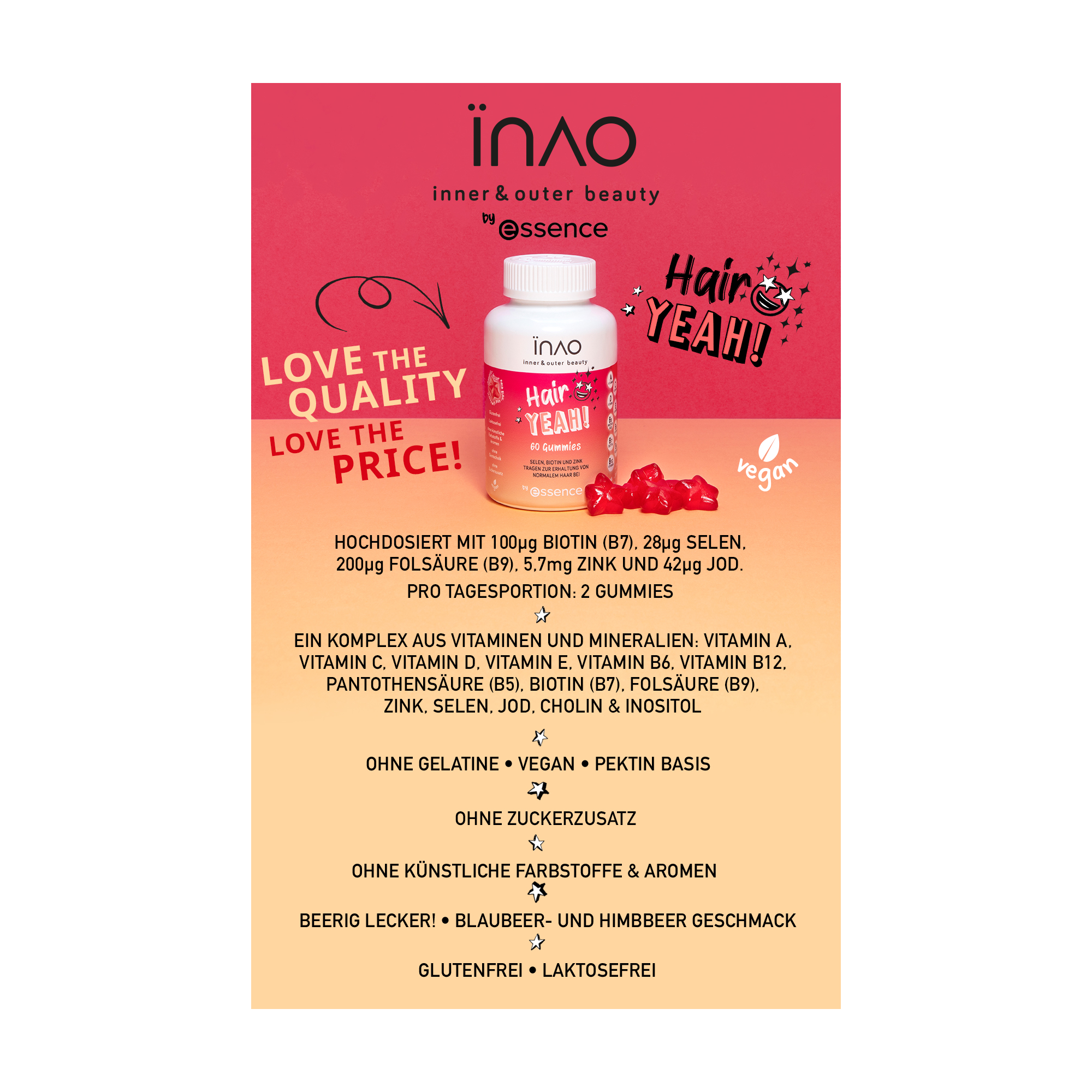 INAO by essence inner & outer beauty Hair YEAH! -viinikumivitamiinit