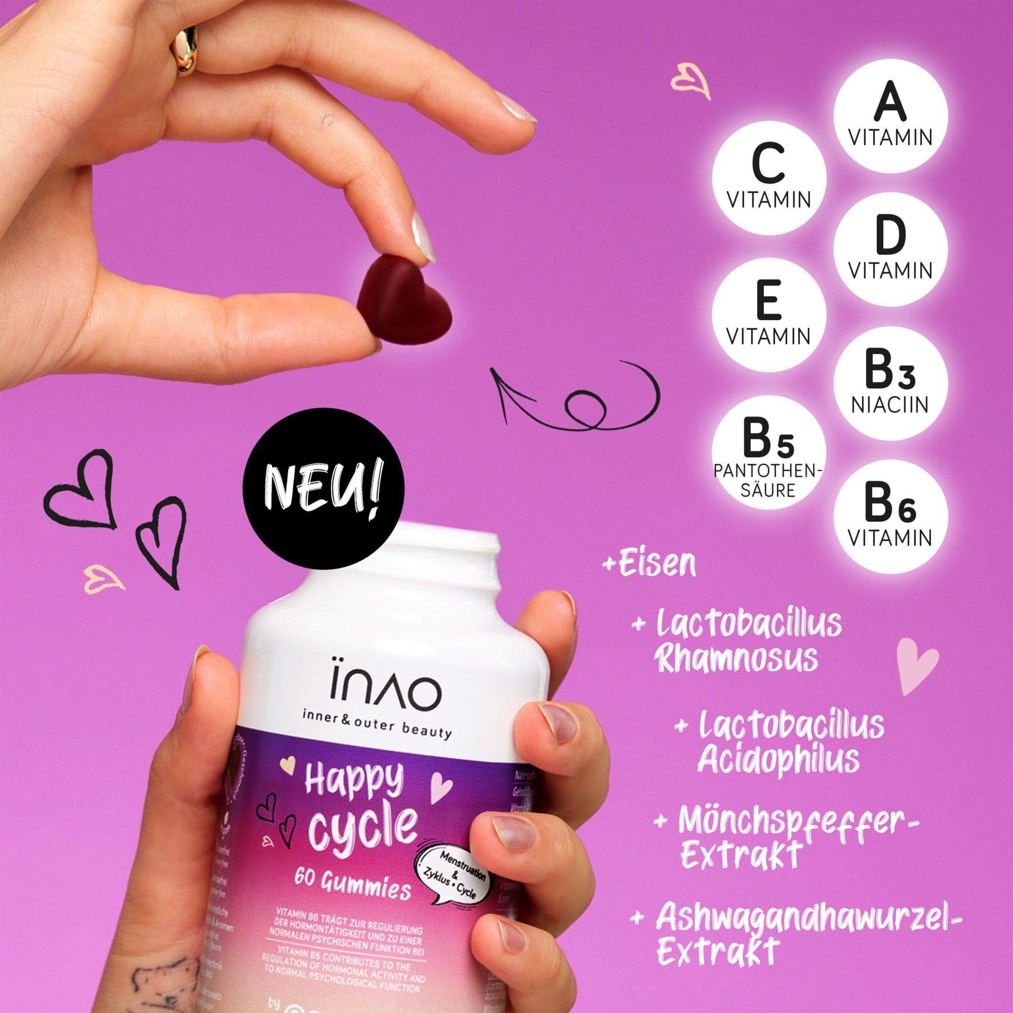 INAO inner and outer beauty Happy Cycle gummies by essence