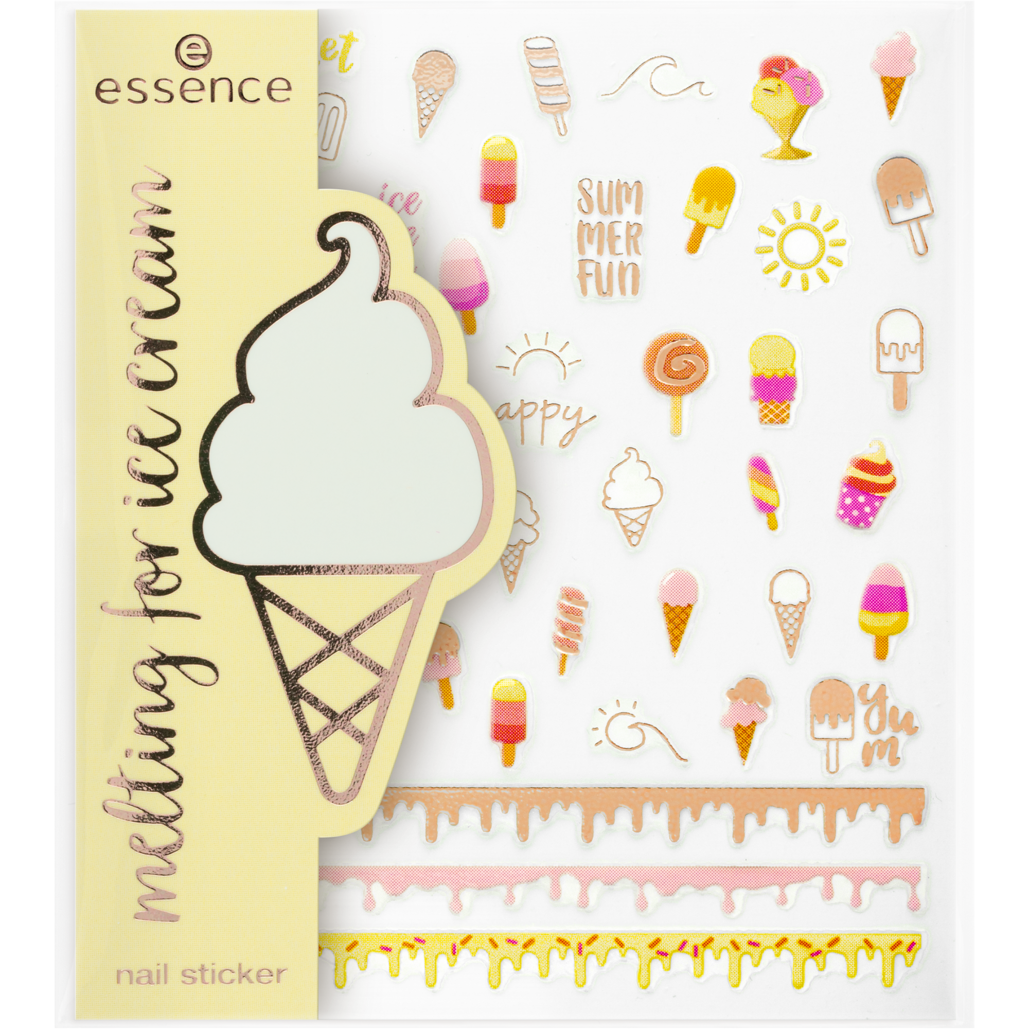 melting for ice cream nail stickerτού