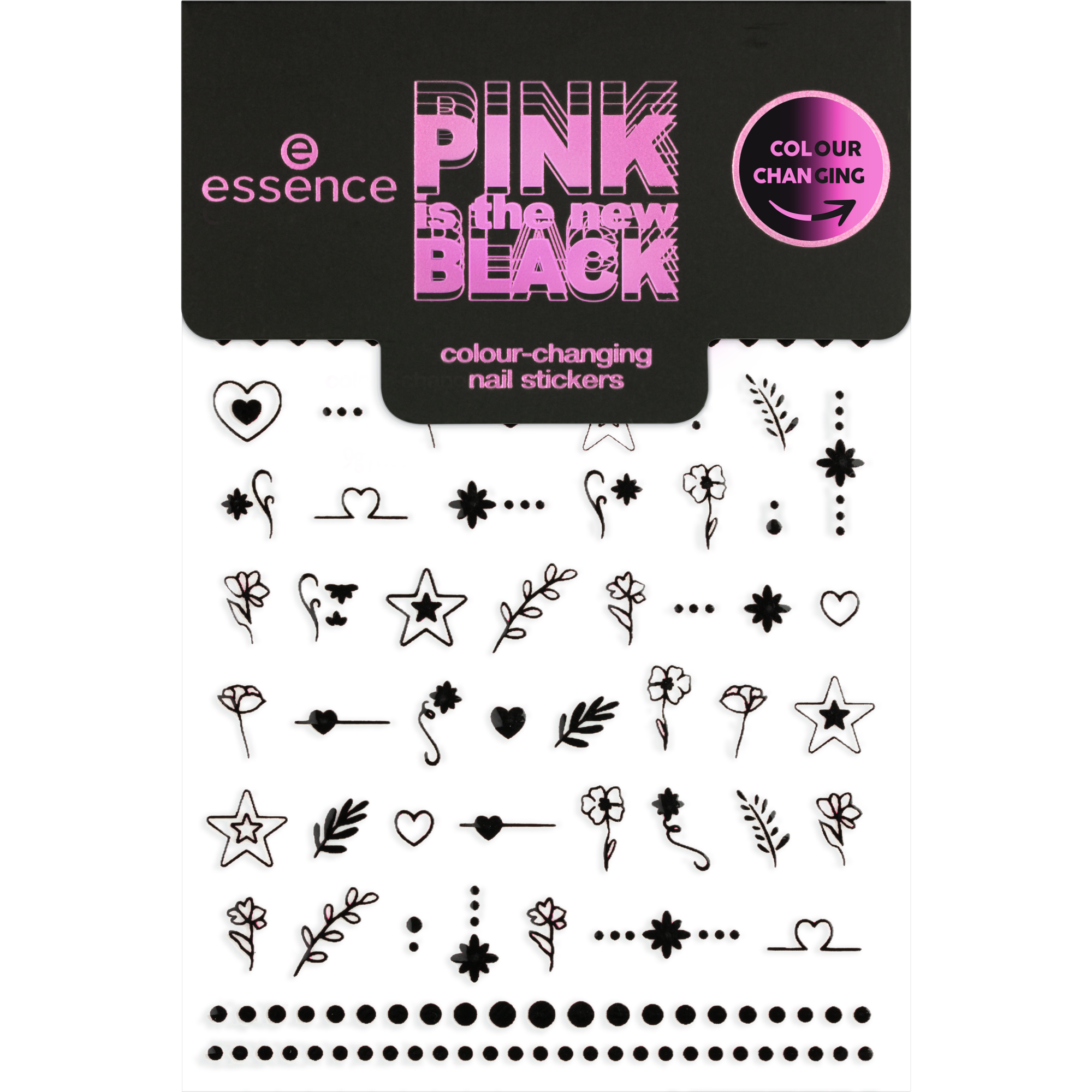 Pegatinas de uñas que cambian de color PINK is the new BLACK