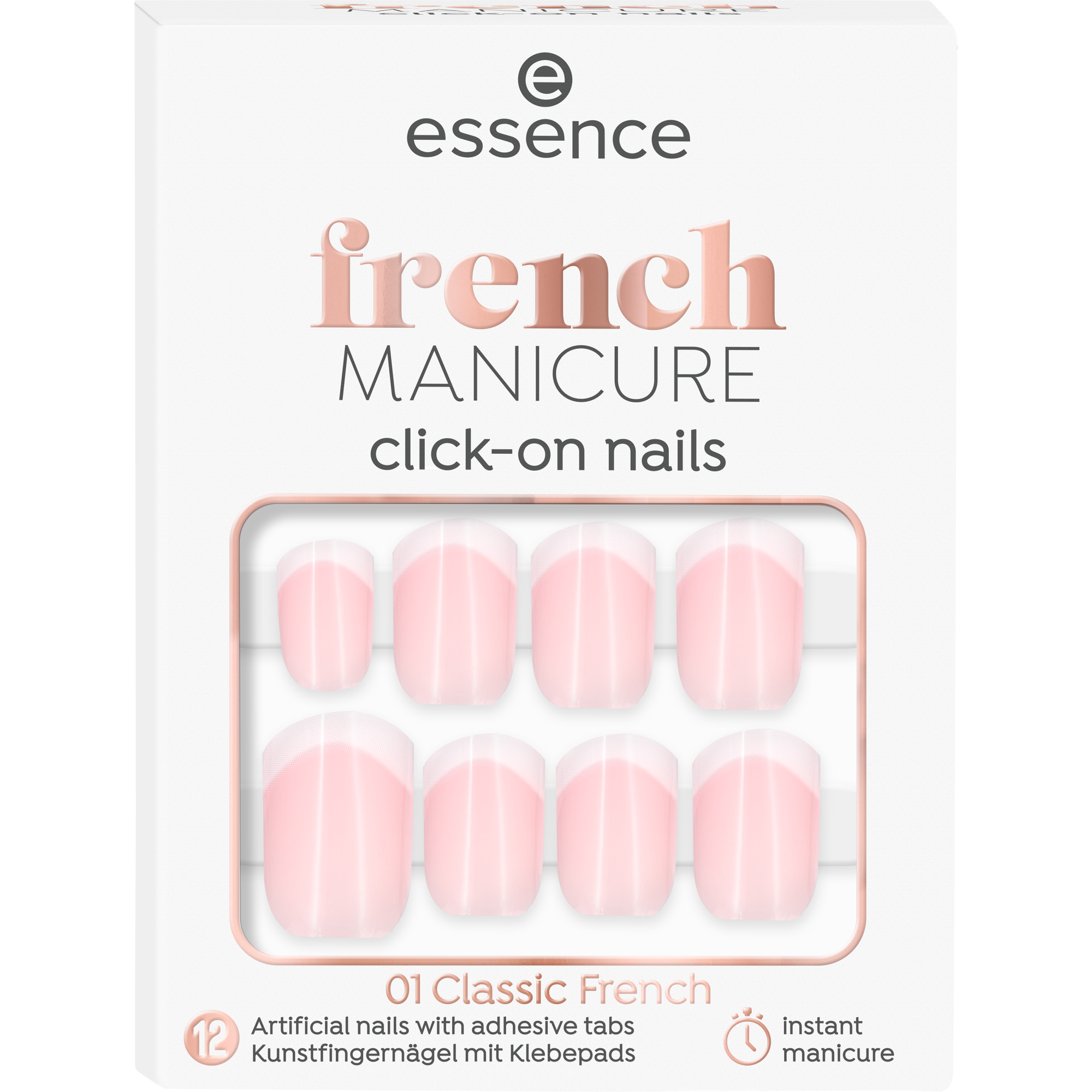 french MANICURE click-on nails faux ongles autocollants