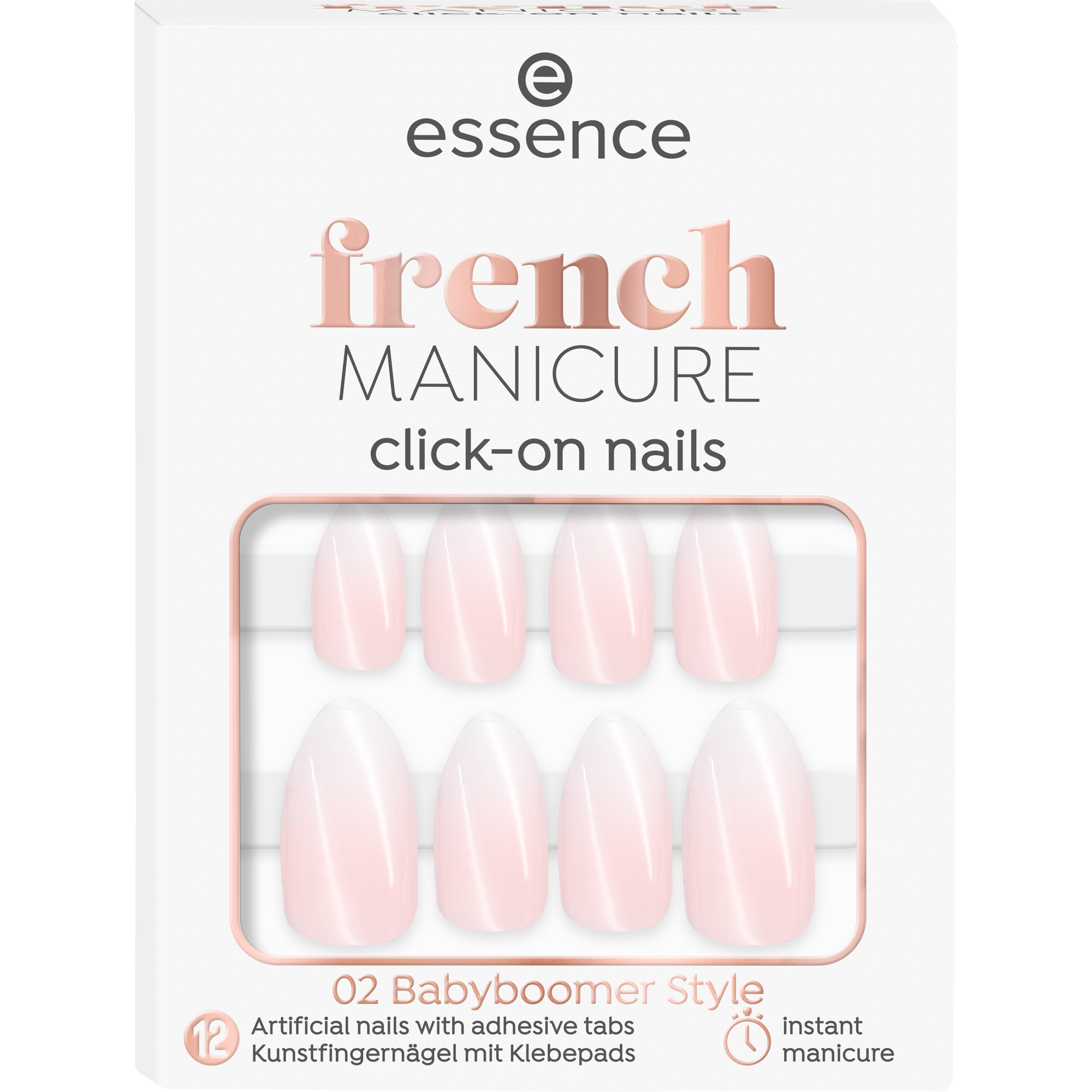 french manicure click-on műköröm