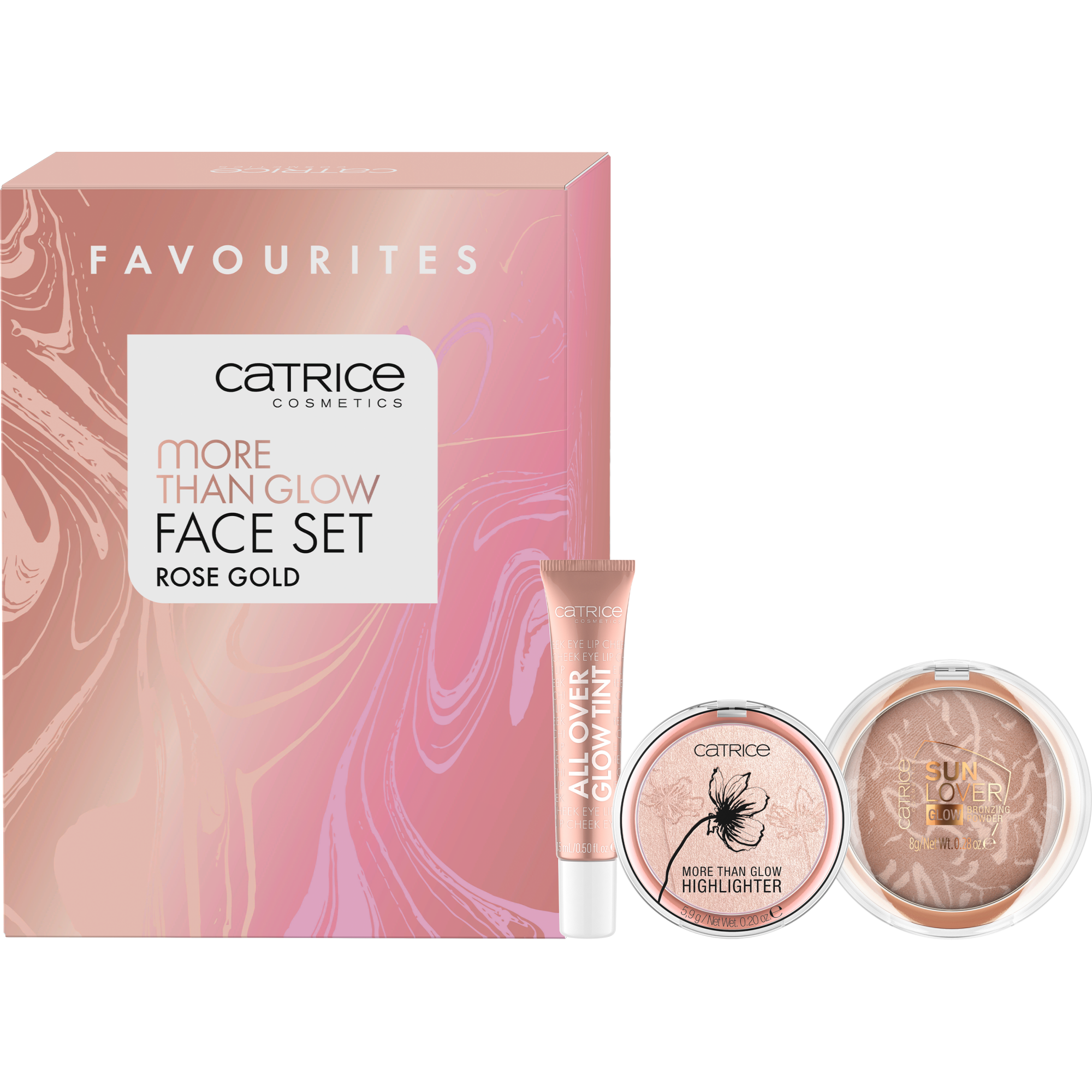 Zestaw kosmetyków do makijażu twarzy More Than Glow Face Set Rose Gold