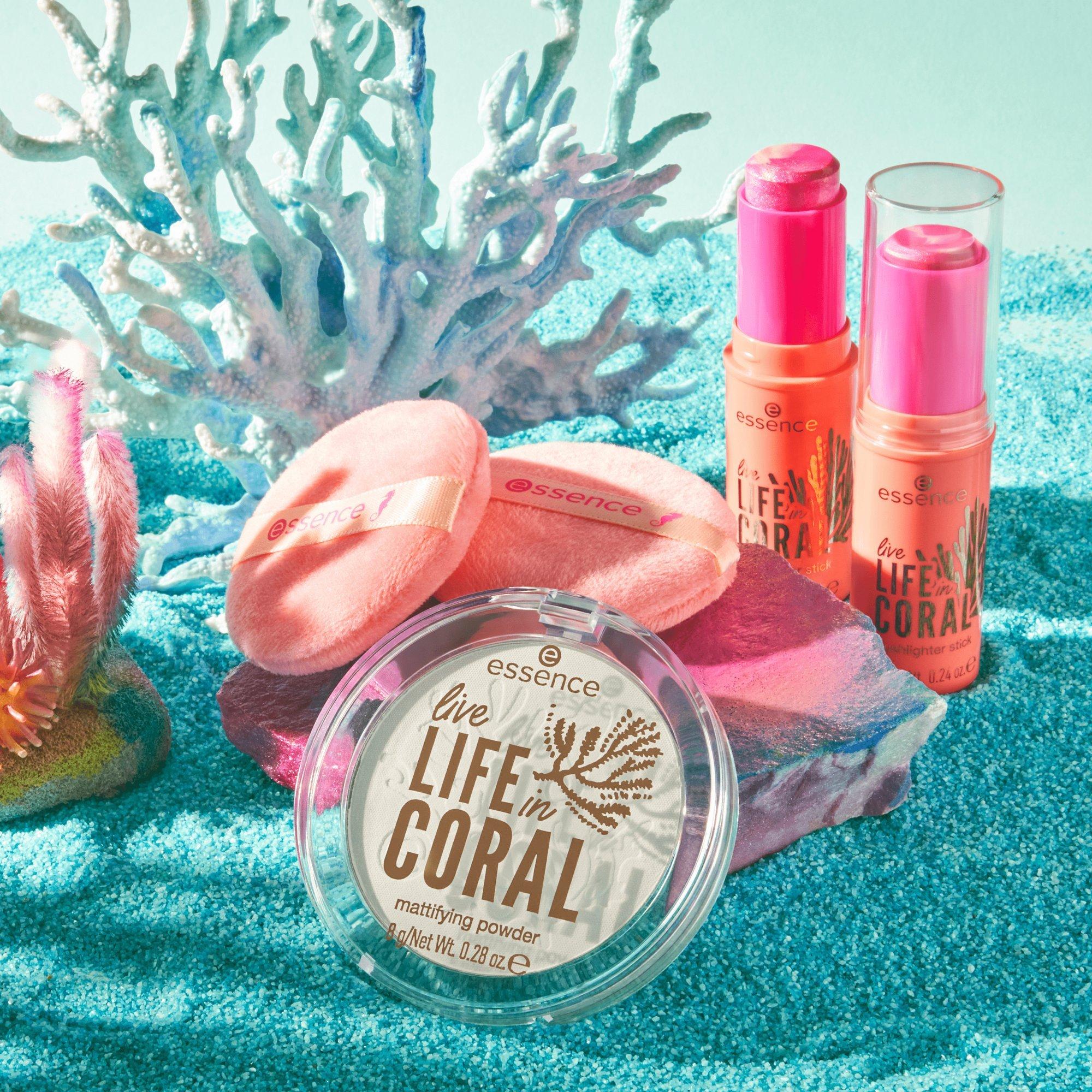 live LIFE in CORAL blushlighter in stick