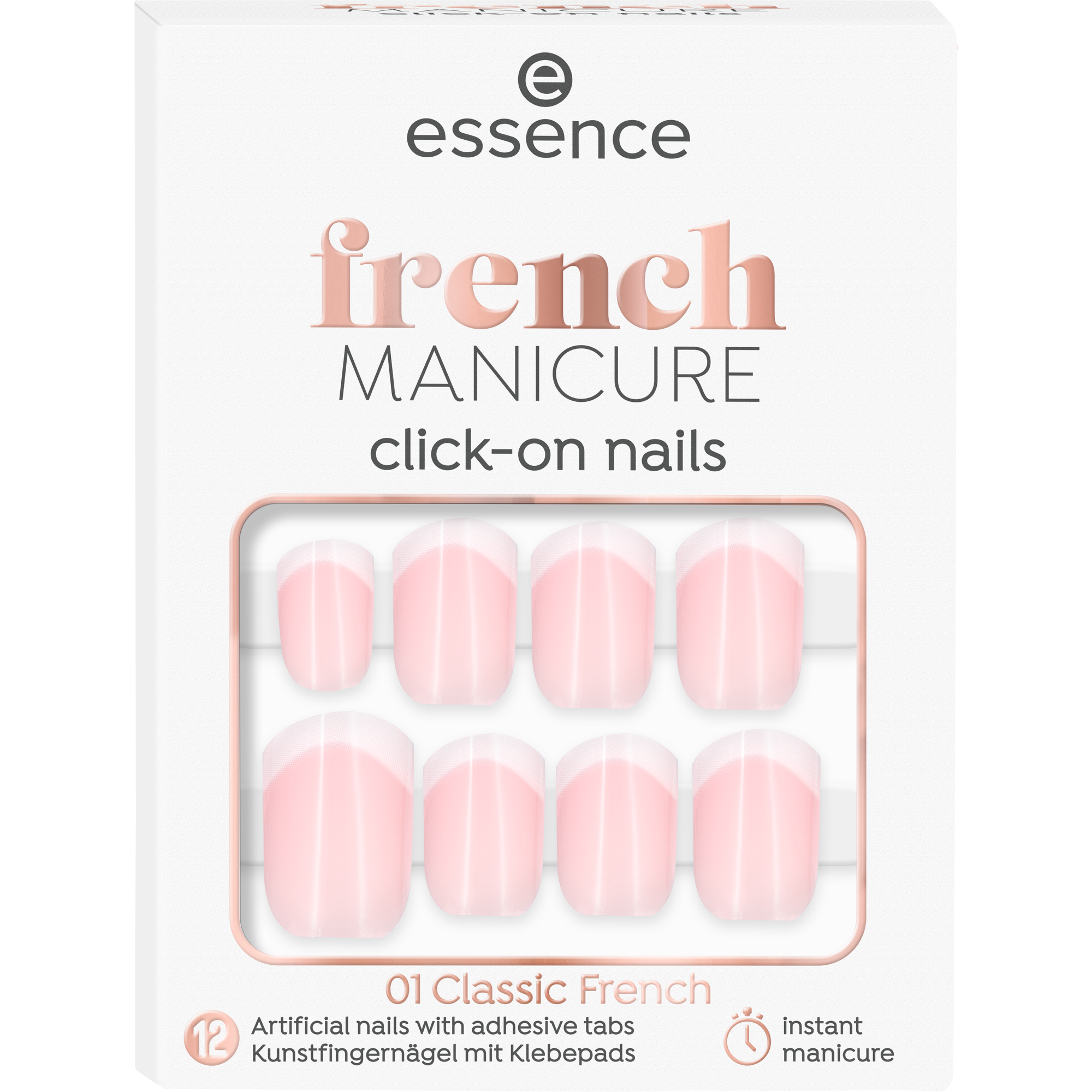 french MANICURE click-on nails