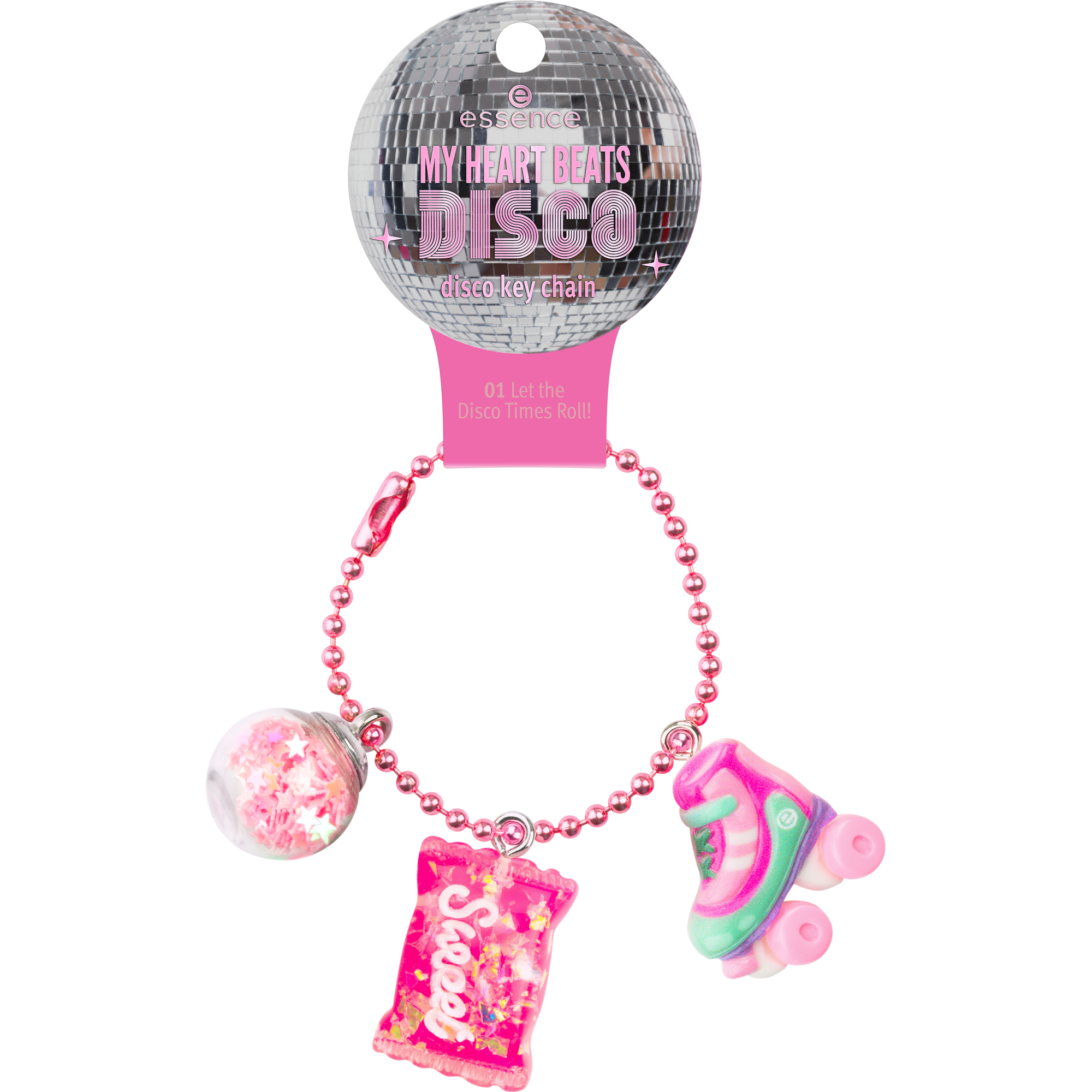 Breloczek do kluczy MY HEART BEATS DISCO disco key chain