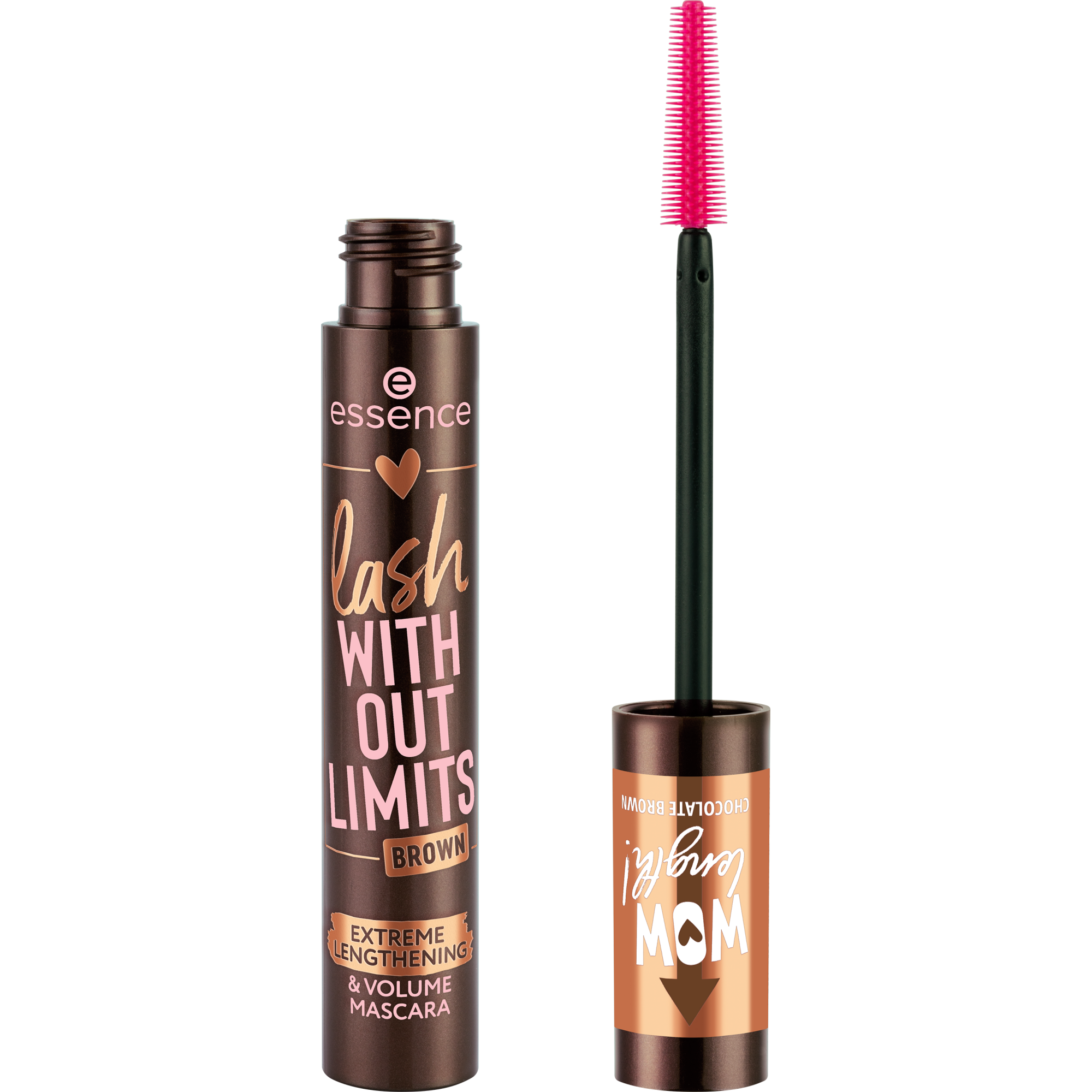 LOVE IT A CHOCO' LOT! lash WITHOUT LIMITS BROWN EXTREME LENGTHENING & VOLUME MASCARA