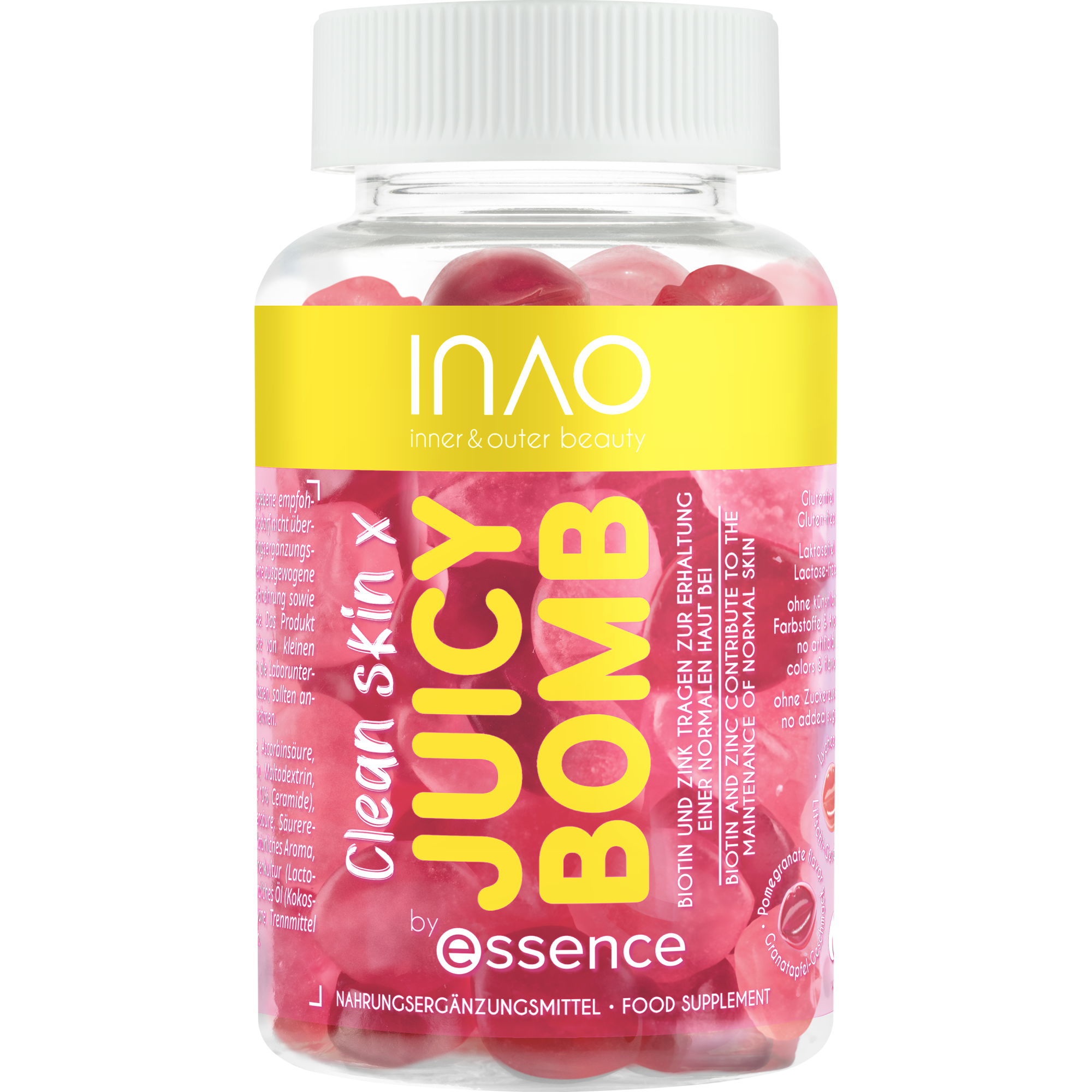 INAO inner and outer beauty Clean Skin x JUICY BOMB gummies by essence
