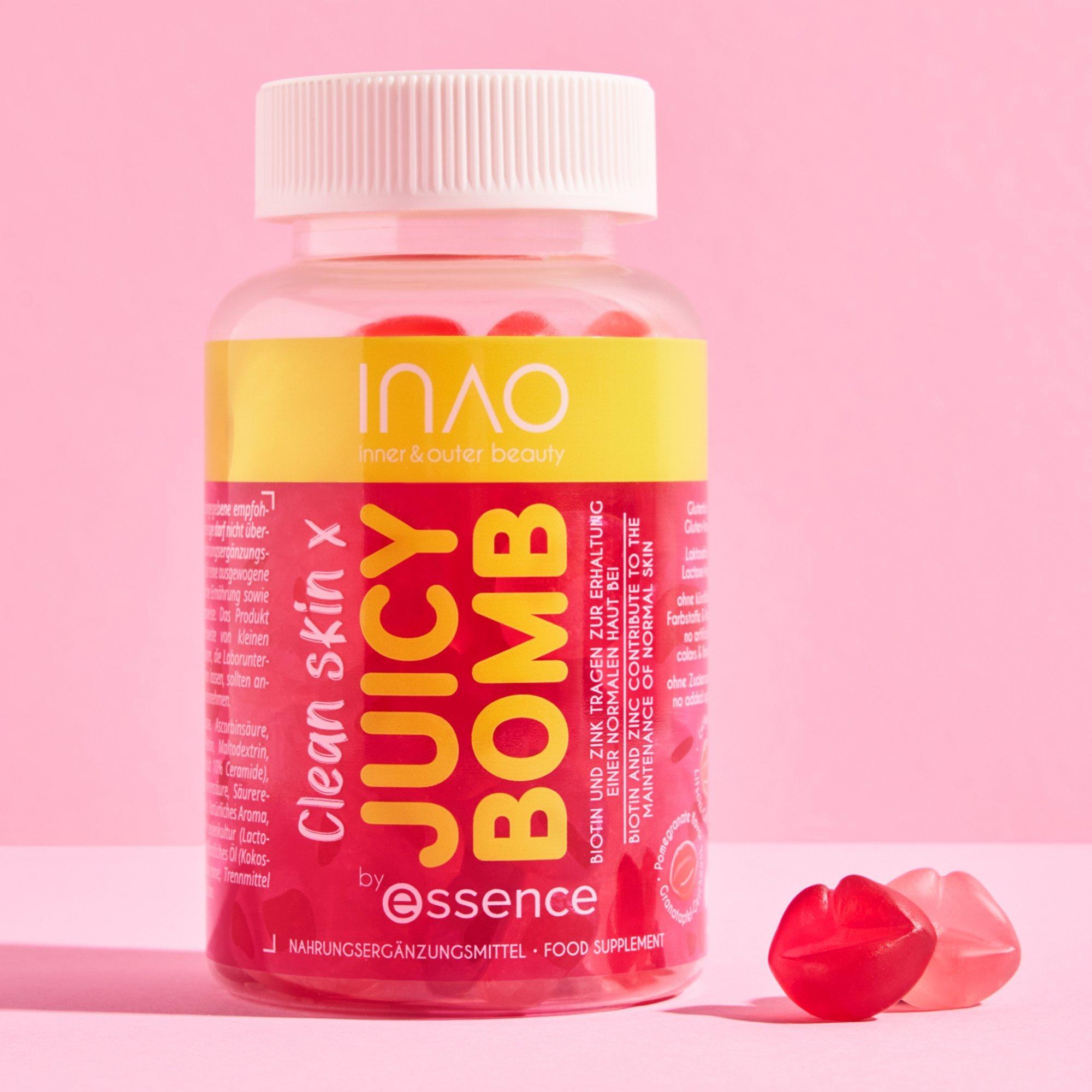 INAO inner and outer beauty Clean Skin x JUICY BOMB gummies by essence