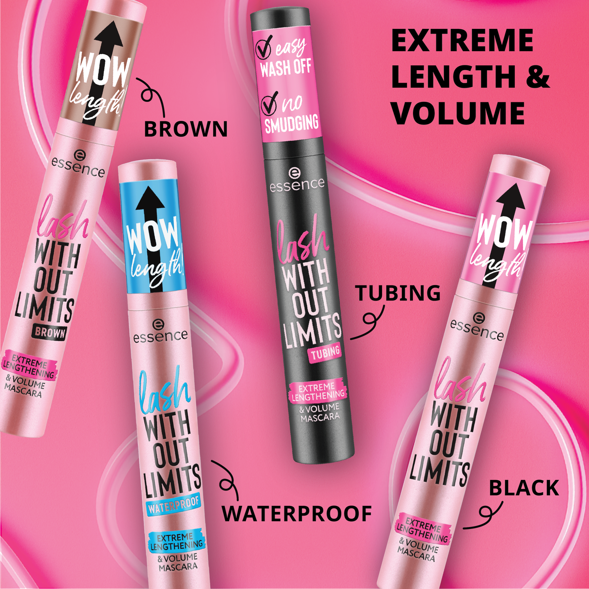 lash WITHOUT LIMITS BROWN EXTREME LENGTHENING & VOLUME MASCARA MARRONE