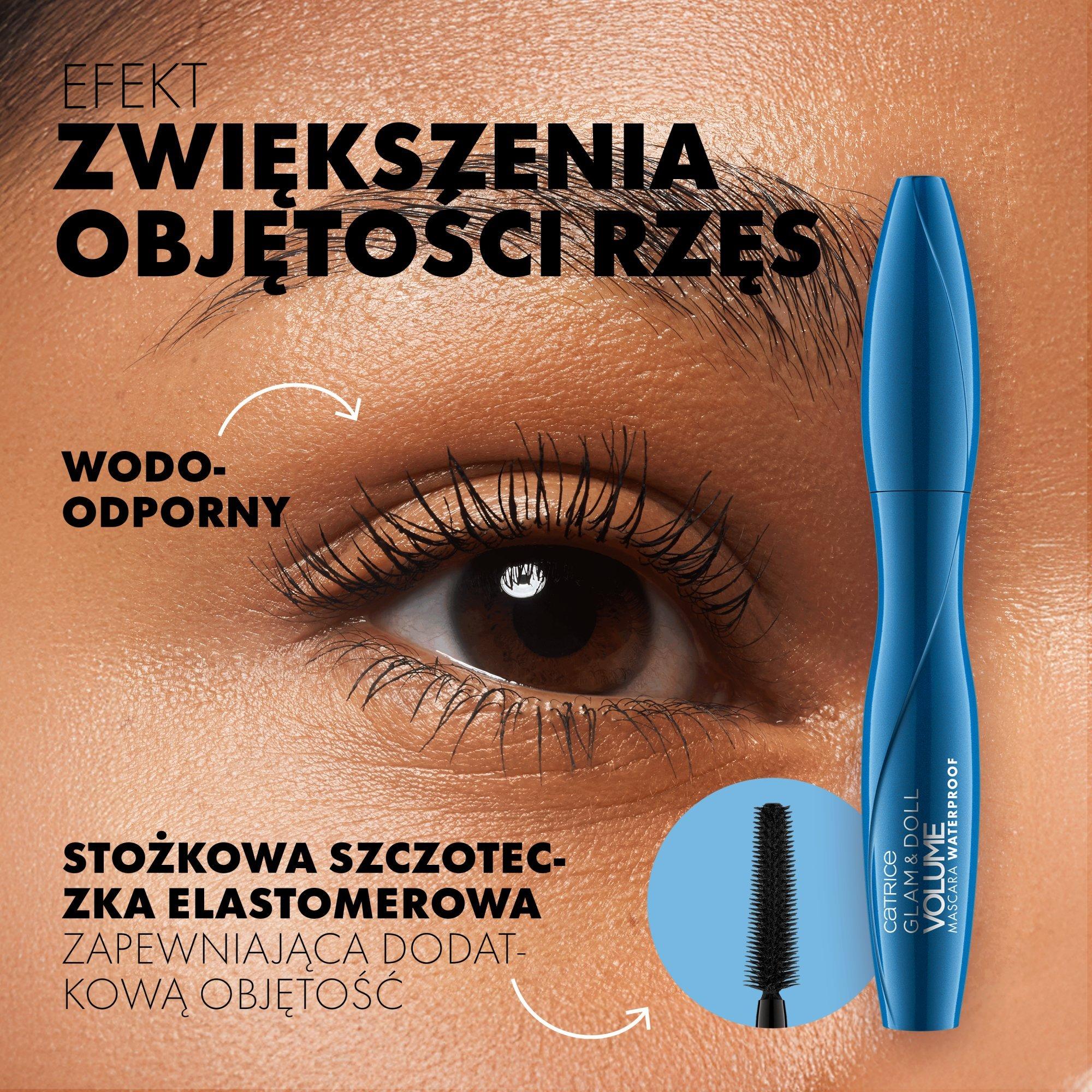 Wodoodporna maskara pogrubiająca rzęsy Glam & Doll