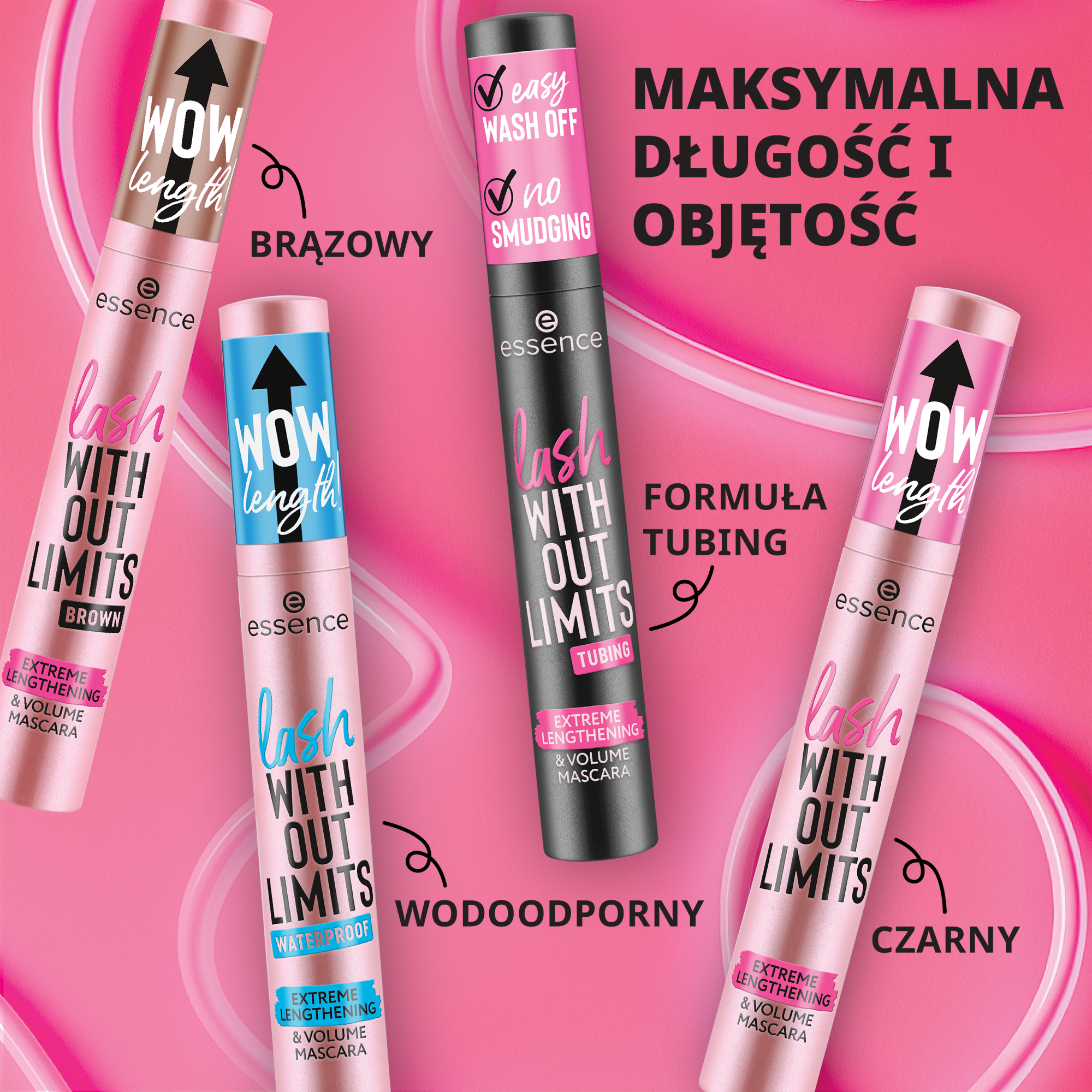 tusz do rzęs lash WITHOUT LIMITS BROWN EXTREME LENGTHENING & VOLUME MASCARA