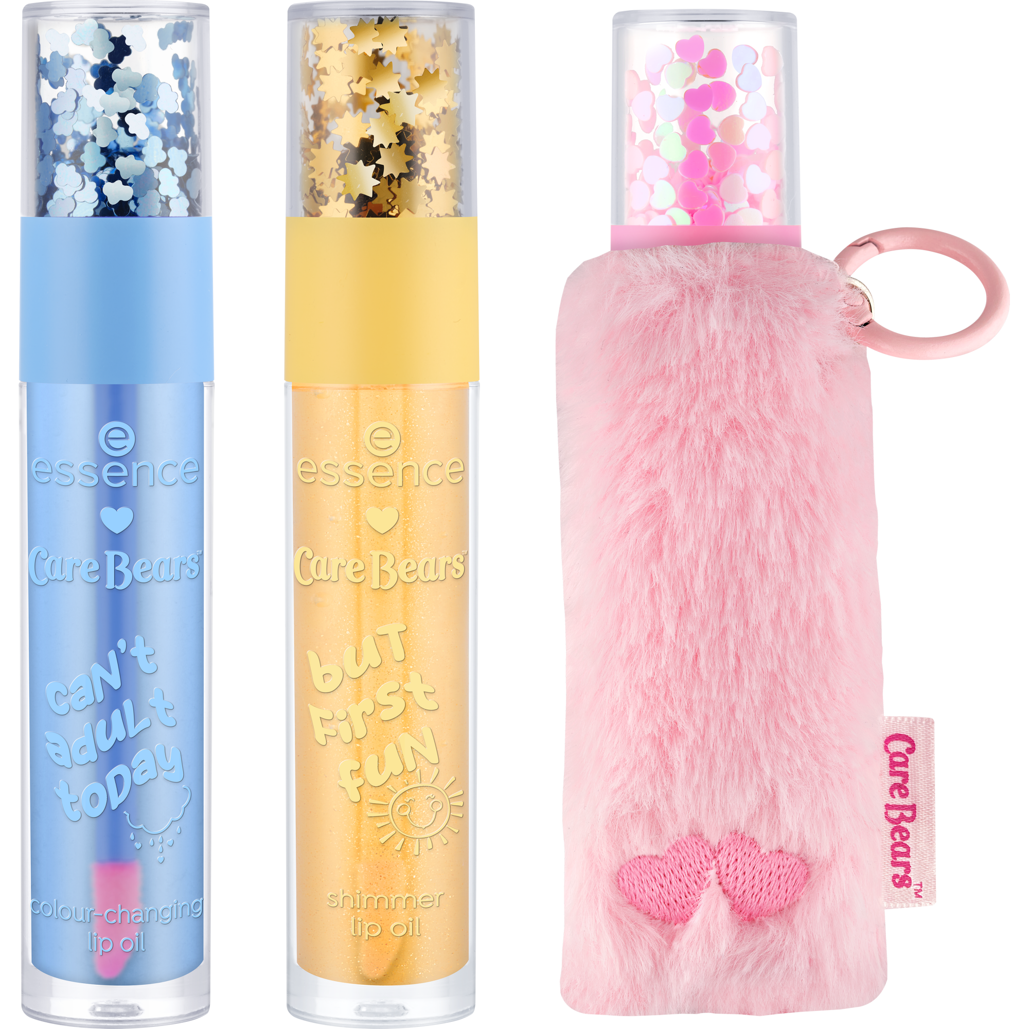Care Bears trio olejů na rty a obal s klíčenkou