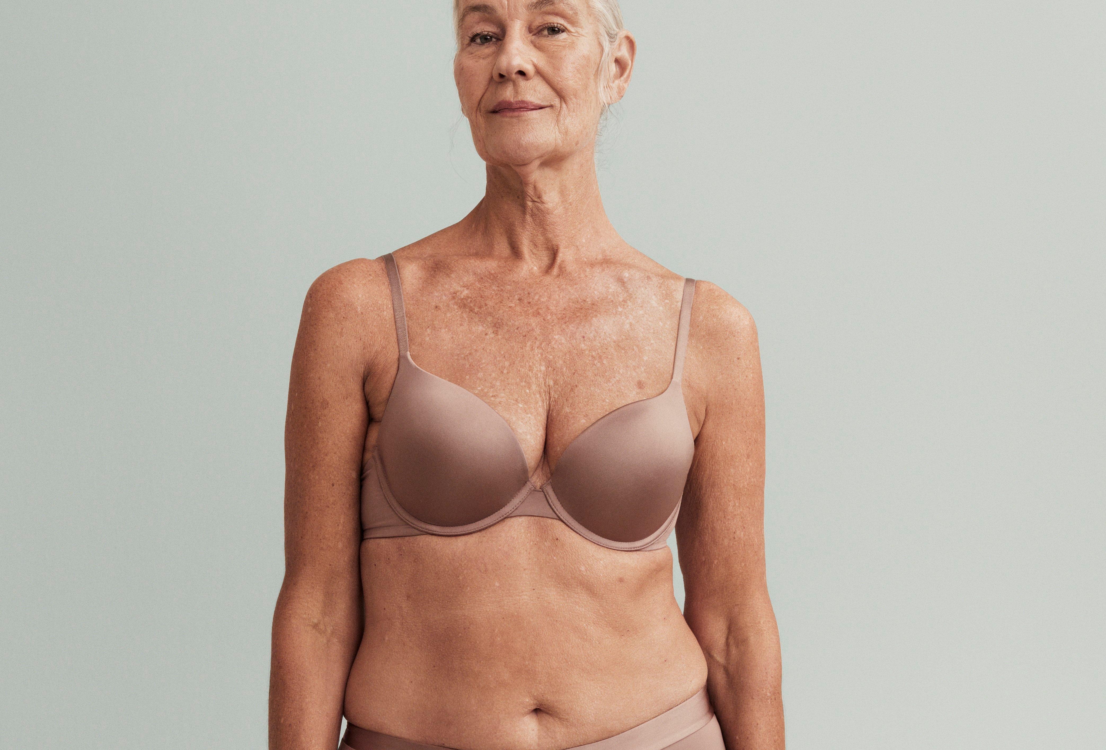 A woman in a Malva bra.
