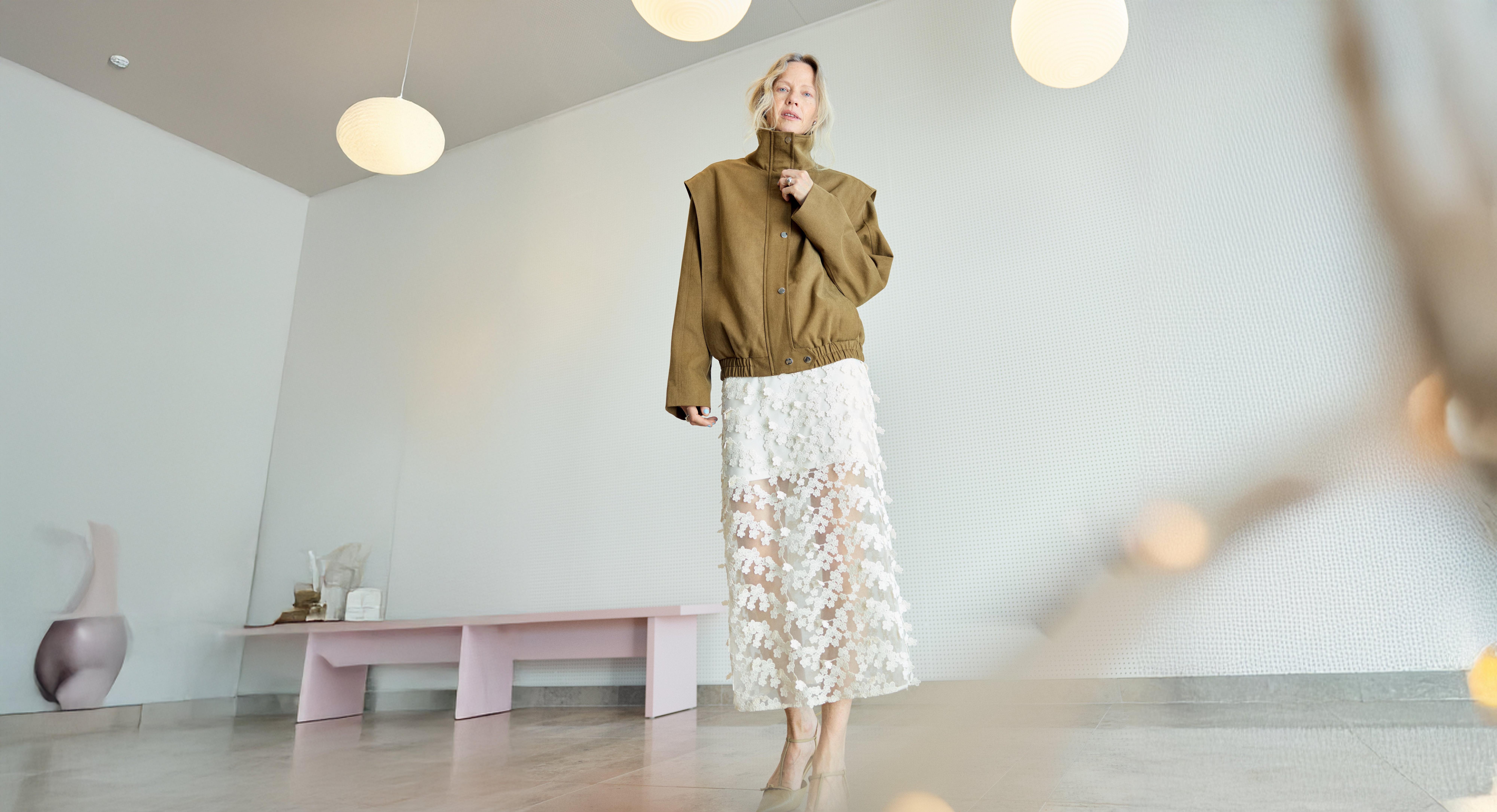 Women in jacket and skirt