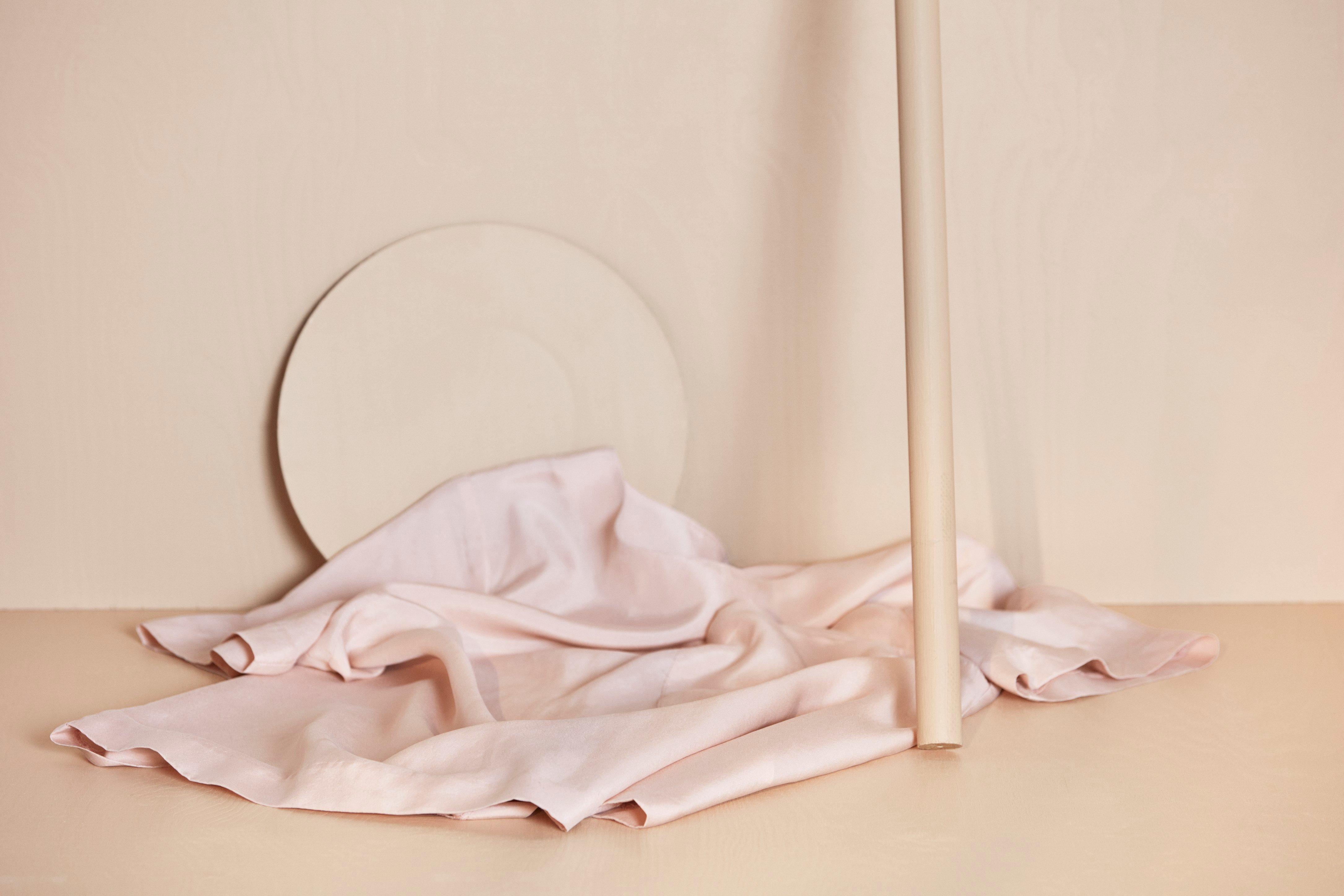 A pink silk fabric