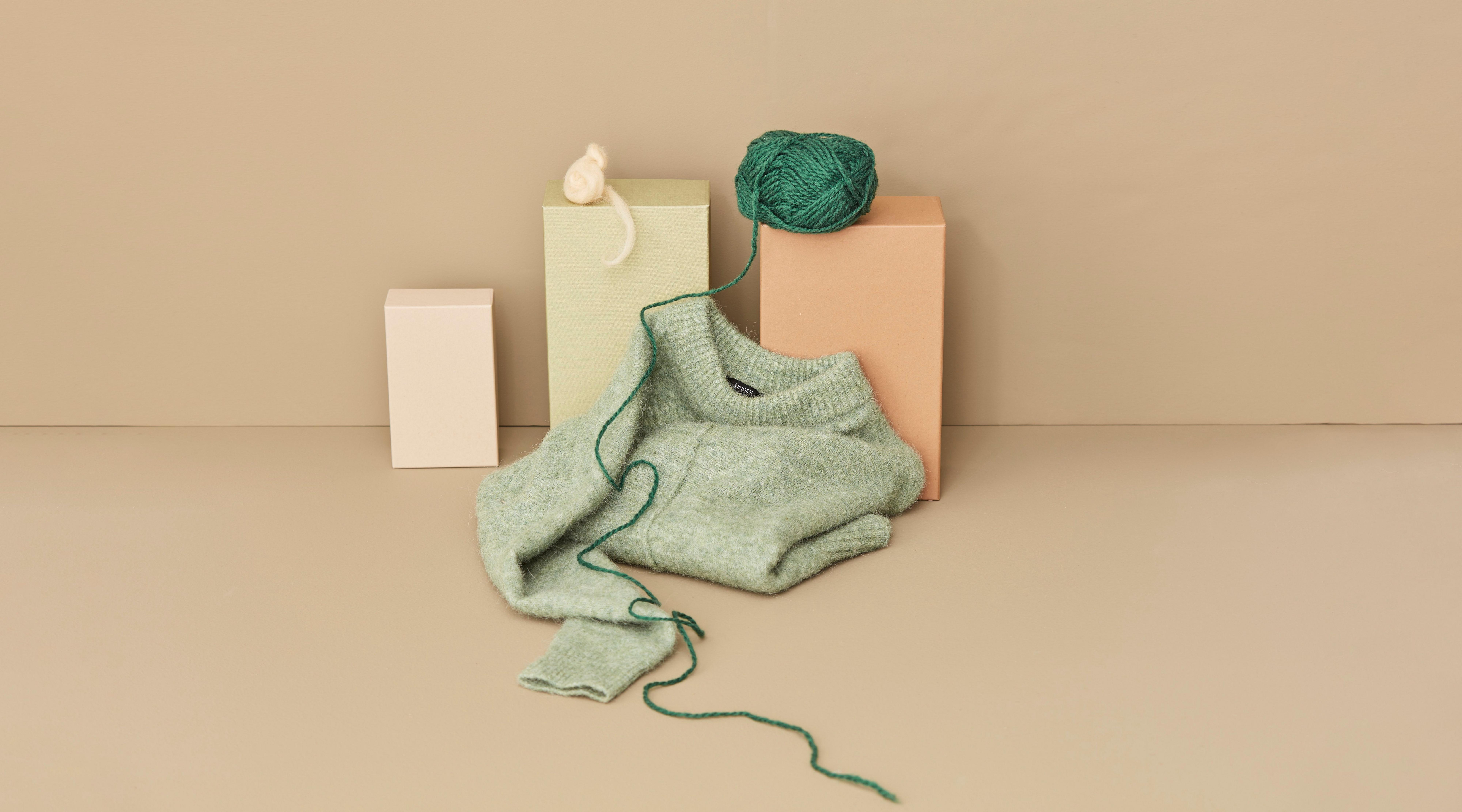 A picture of different wool garments.