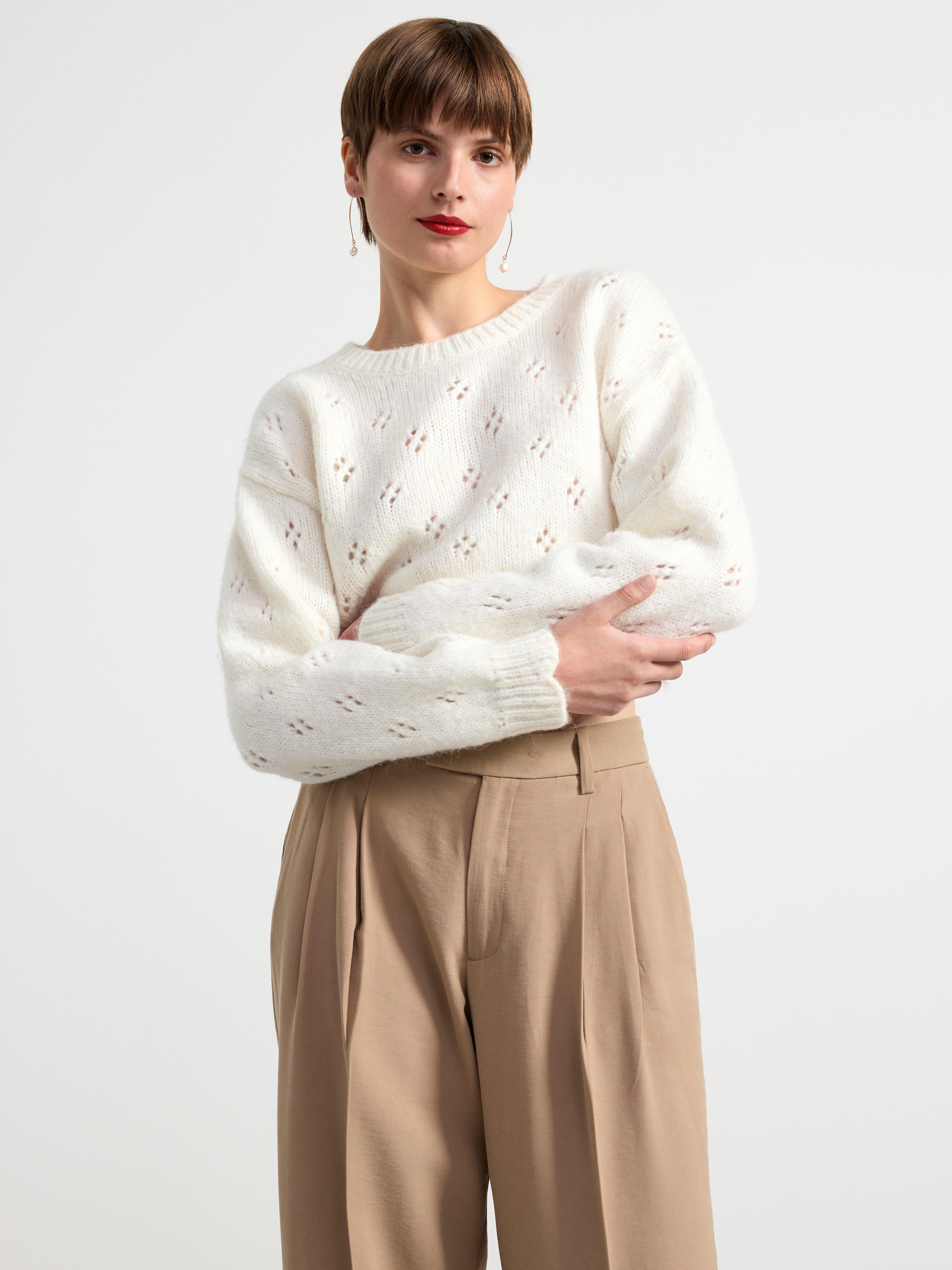 White crop hot sale knit jumper