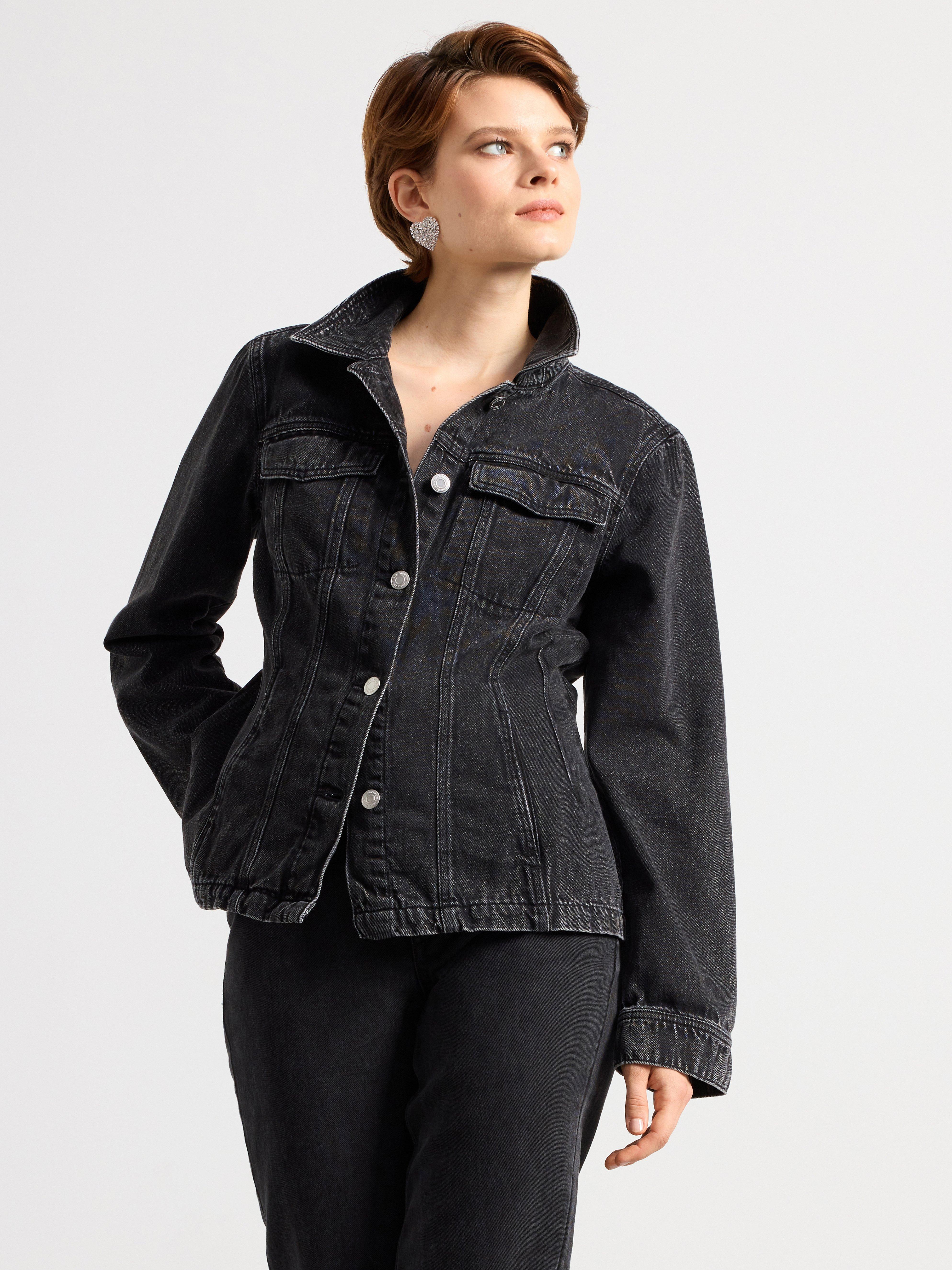 Black denim clearance jacket womens uk