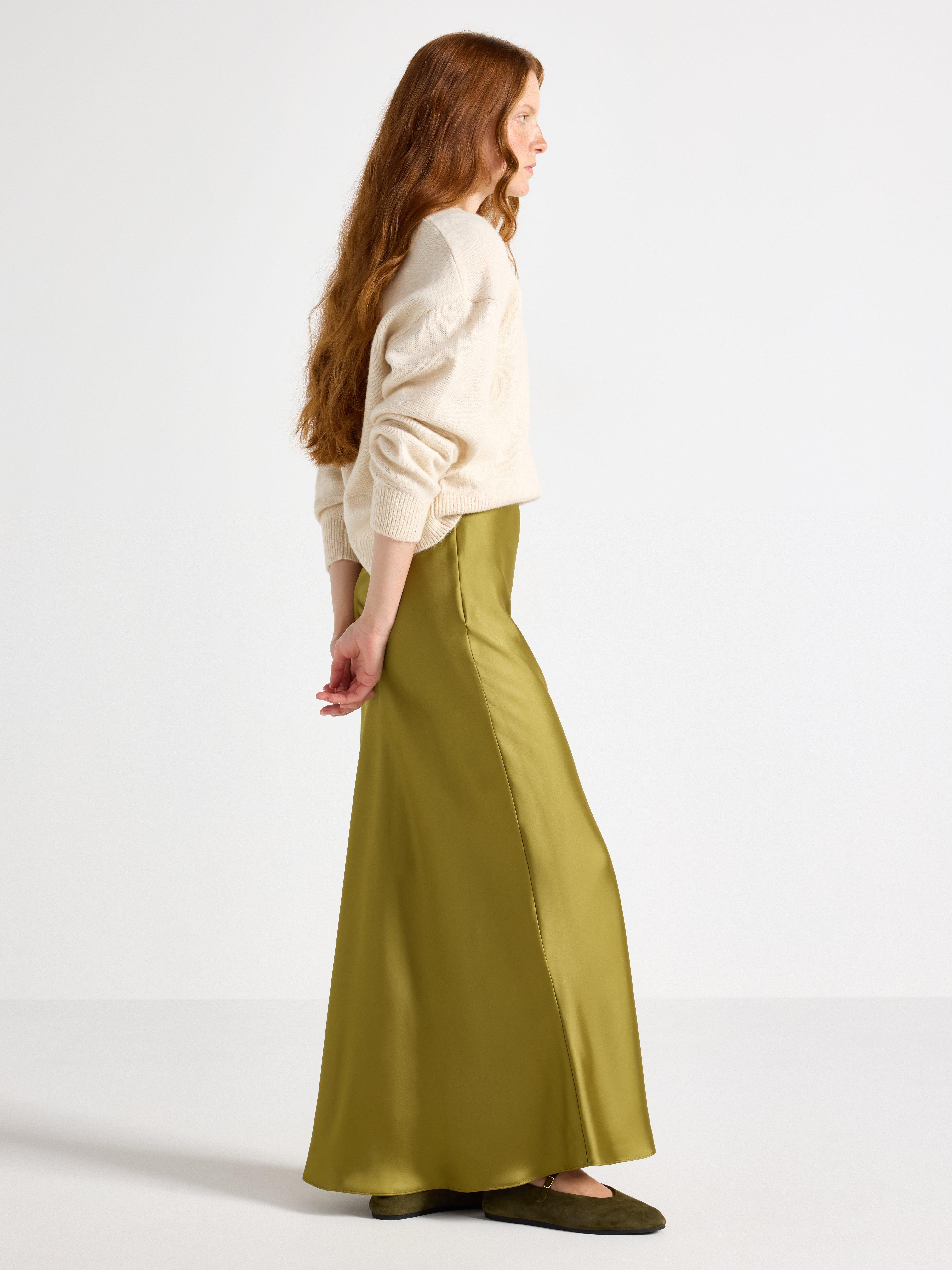 Maxi skirt in satin