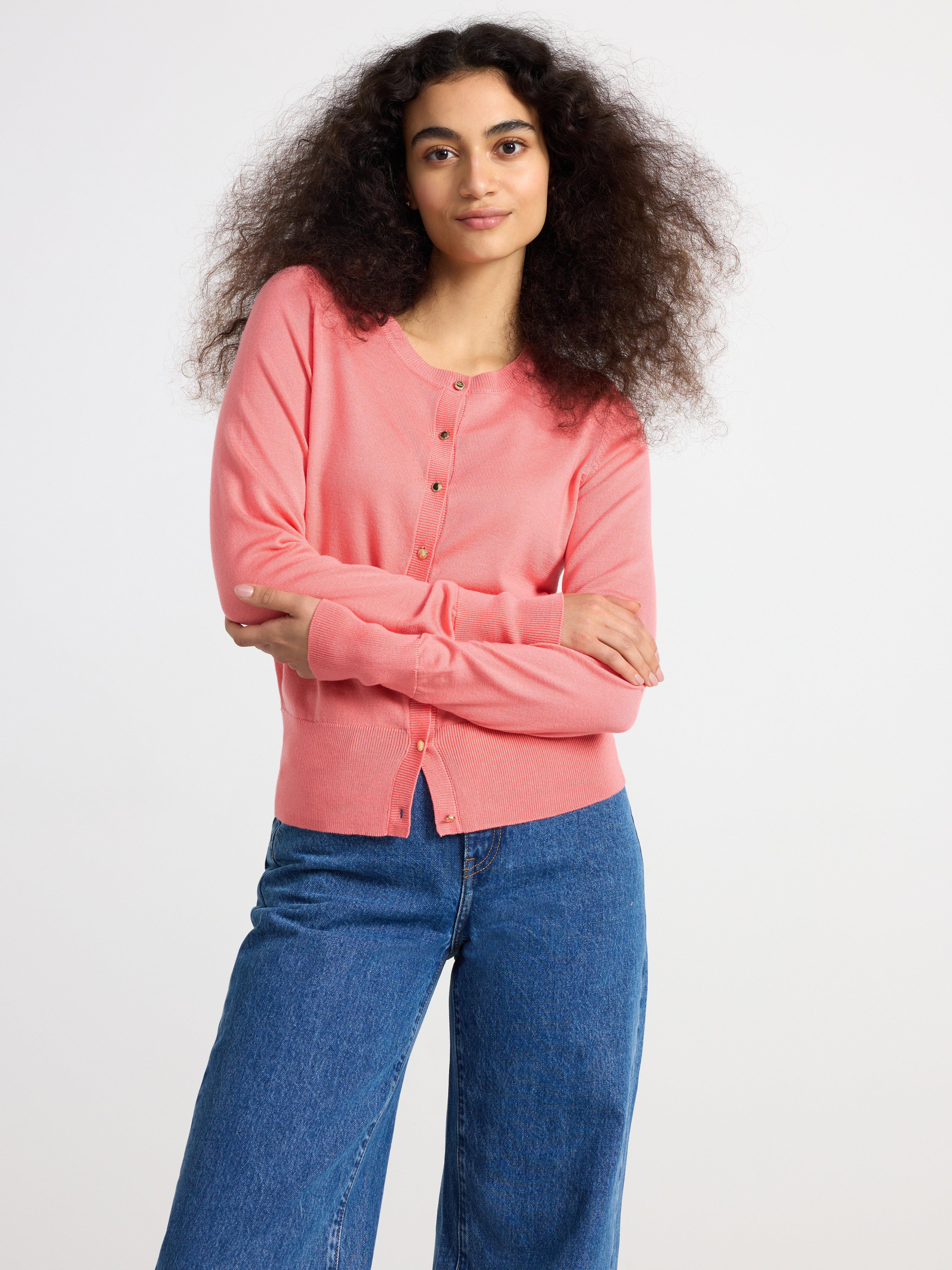 Cardigan Finstickad