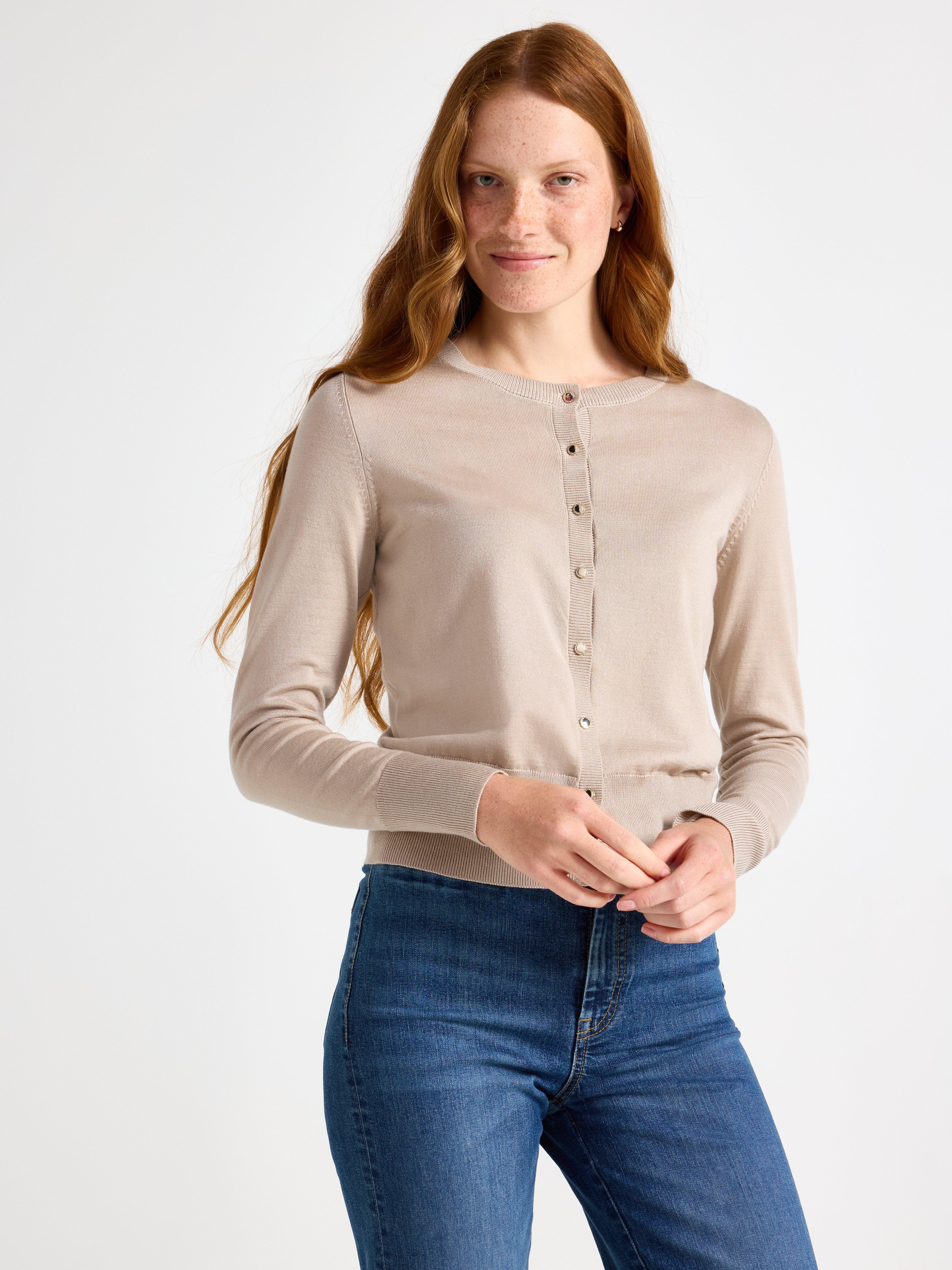 Neuletakki - Naiset - Beige