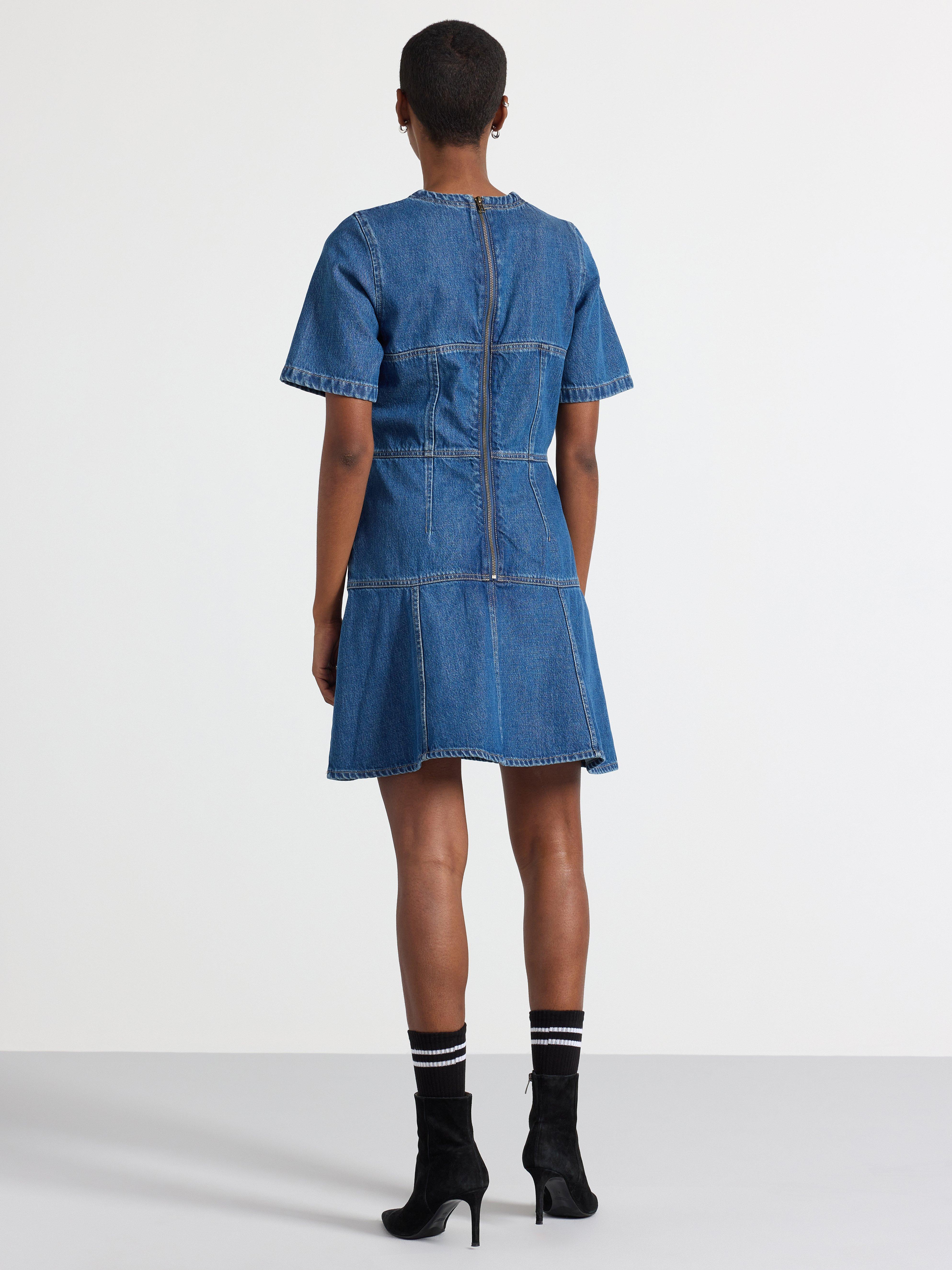 Short sleeve denim dress on sale zara