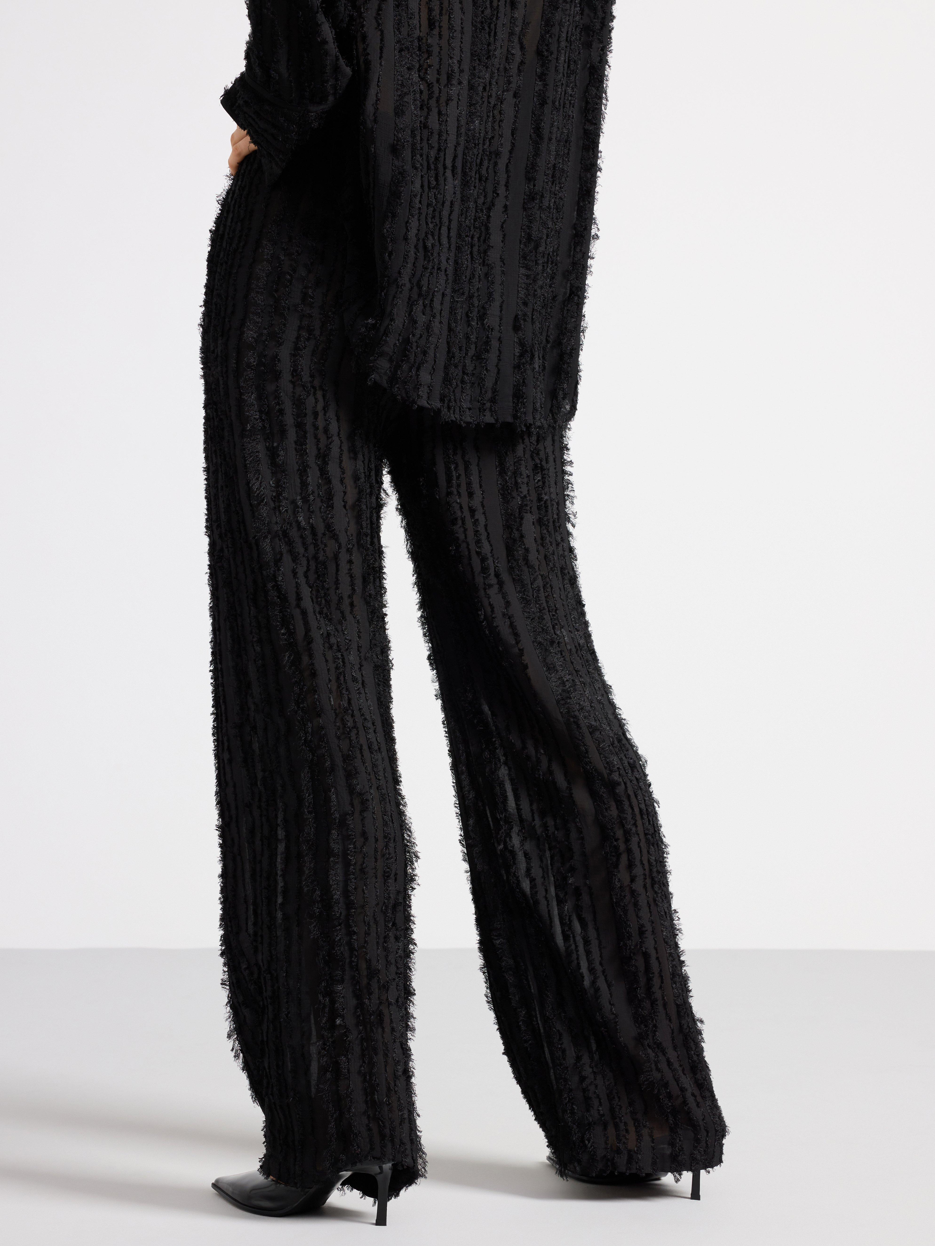 Black fringe best sale pants zara