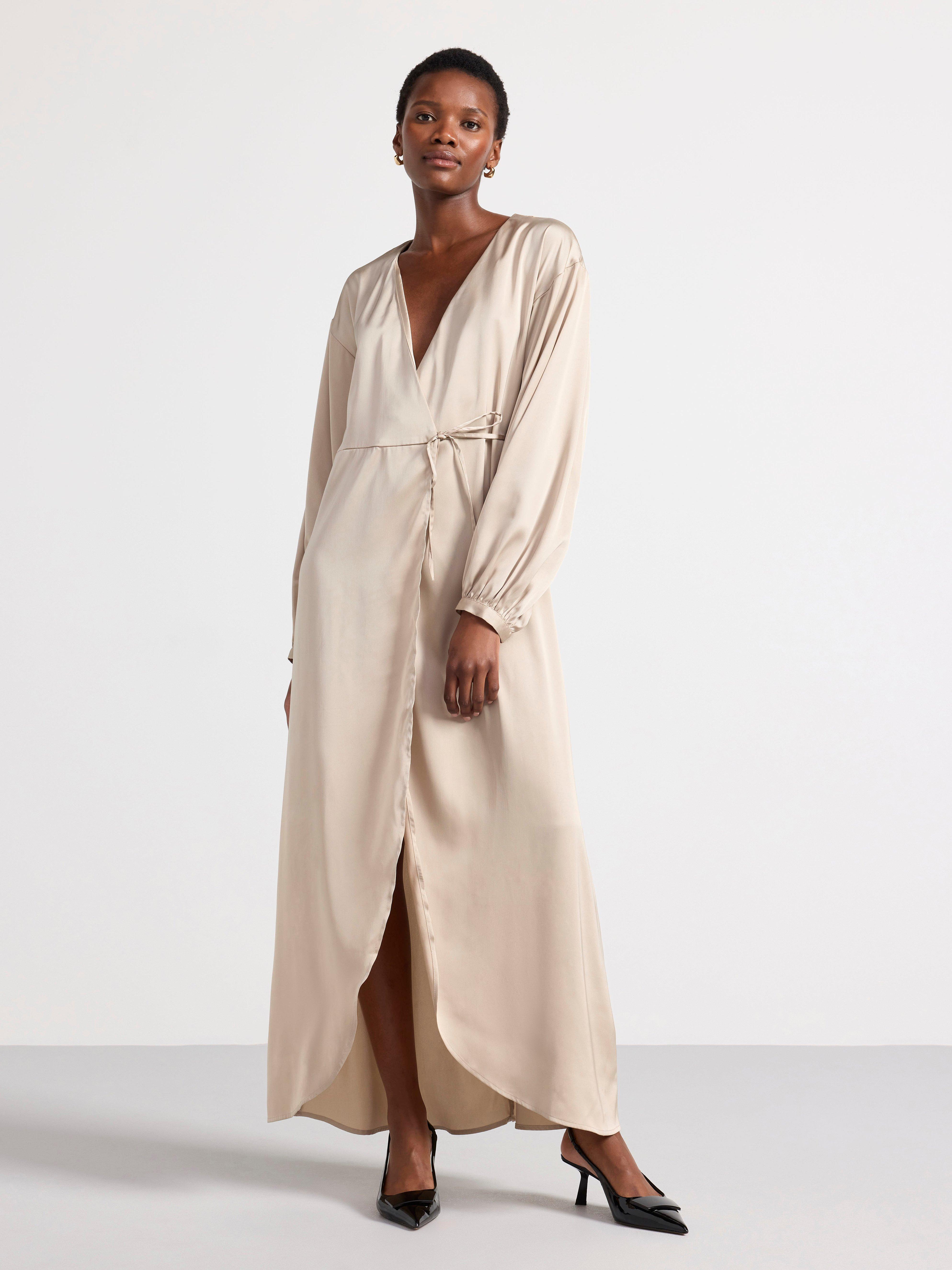 Linen wrap outlet maxi dress