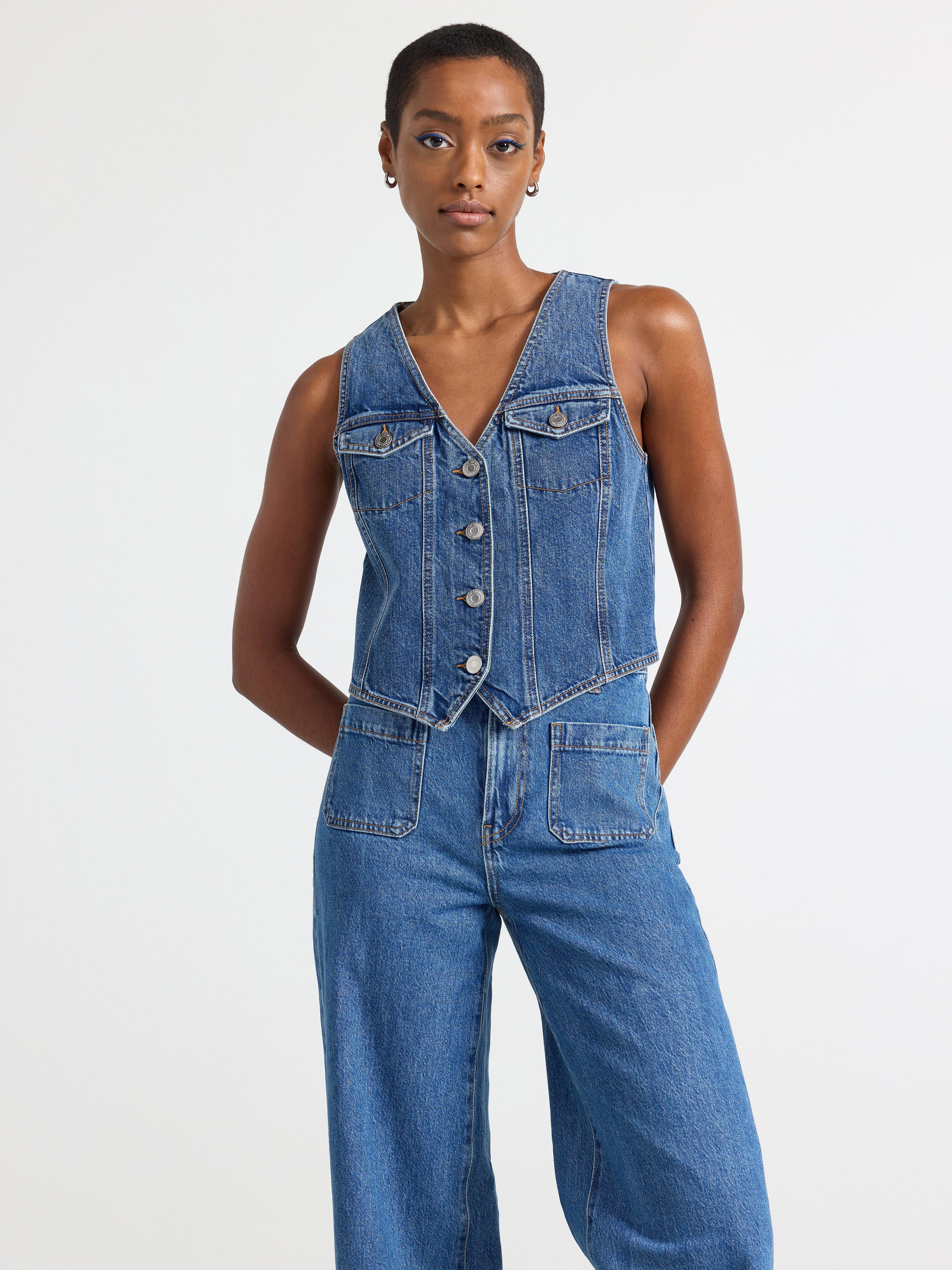 Denim waistcoat womens on sale uk