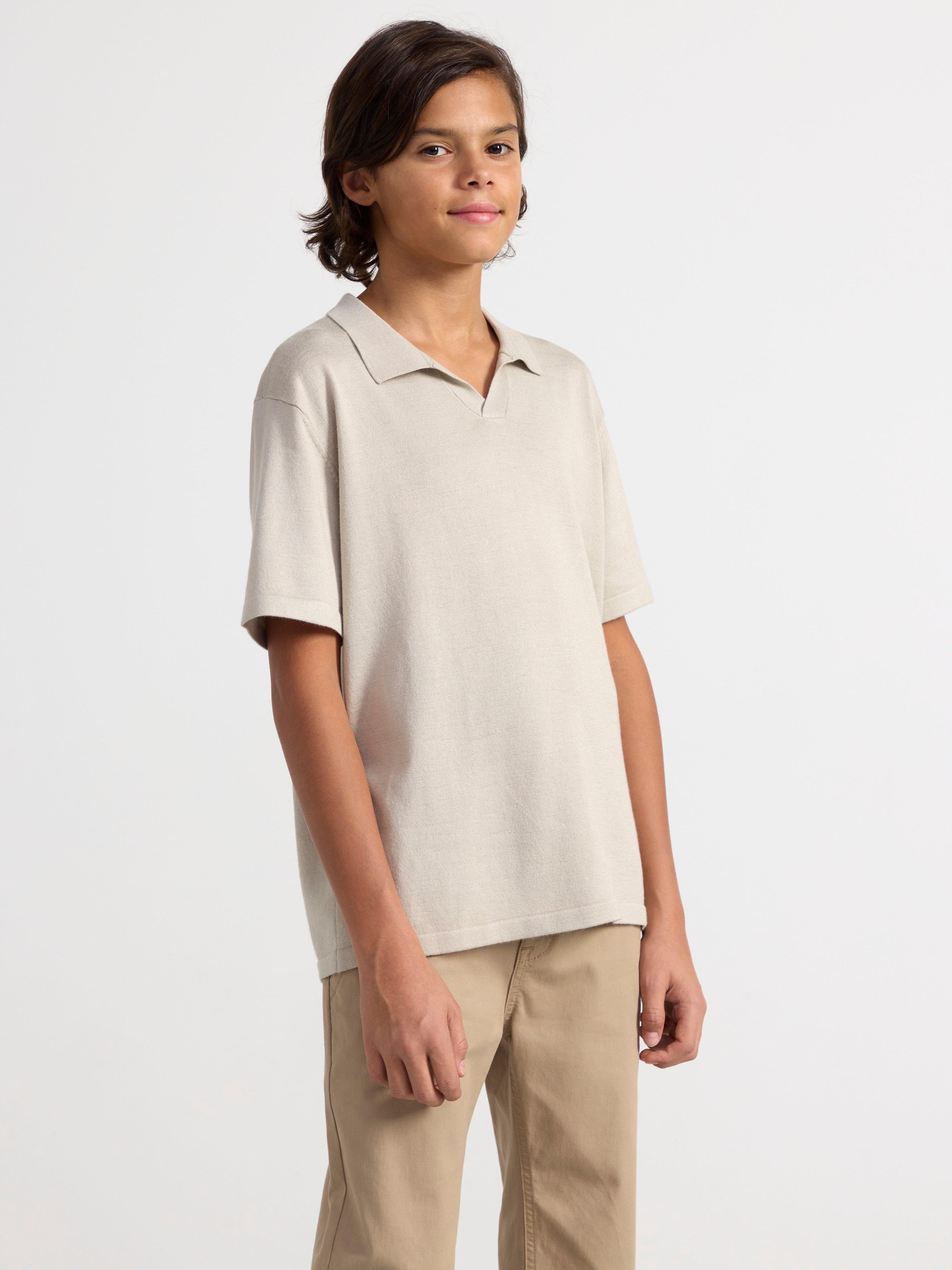 Fine knit outlet polo shirt