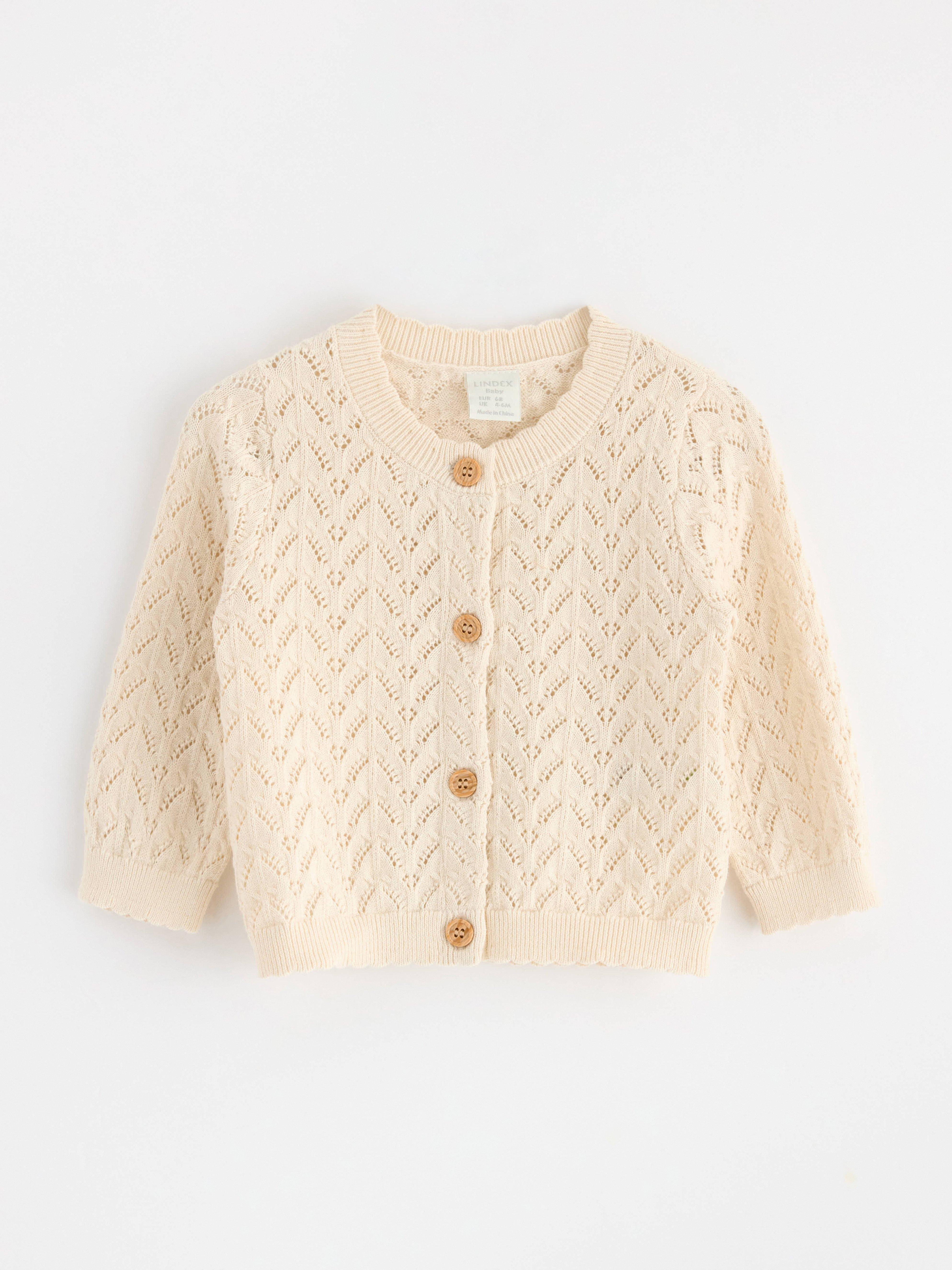 Mönsterstickad Cardigan
