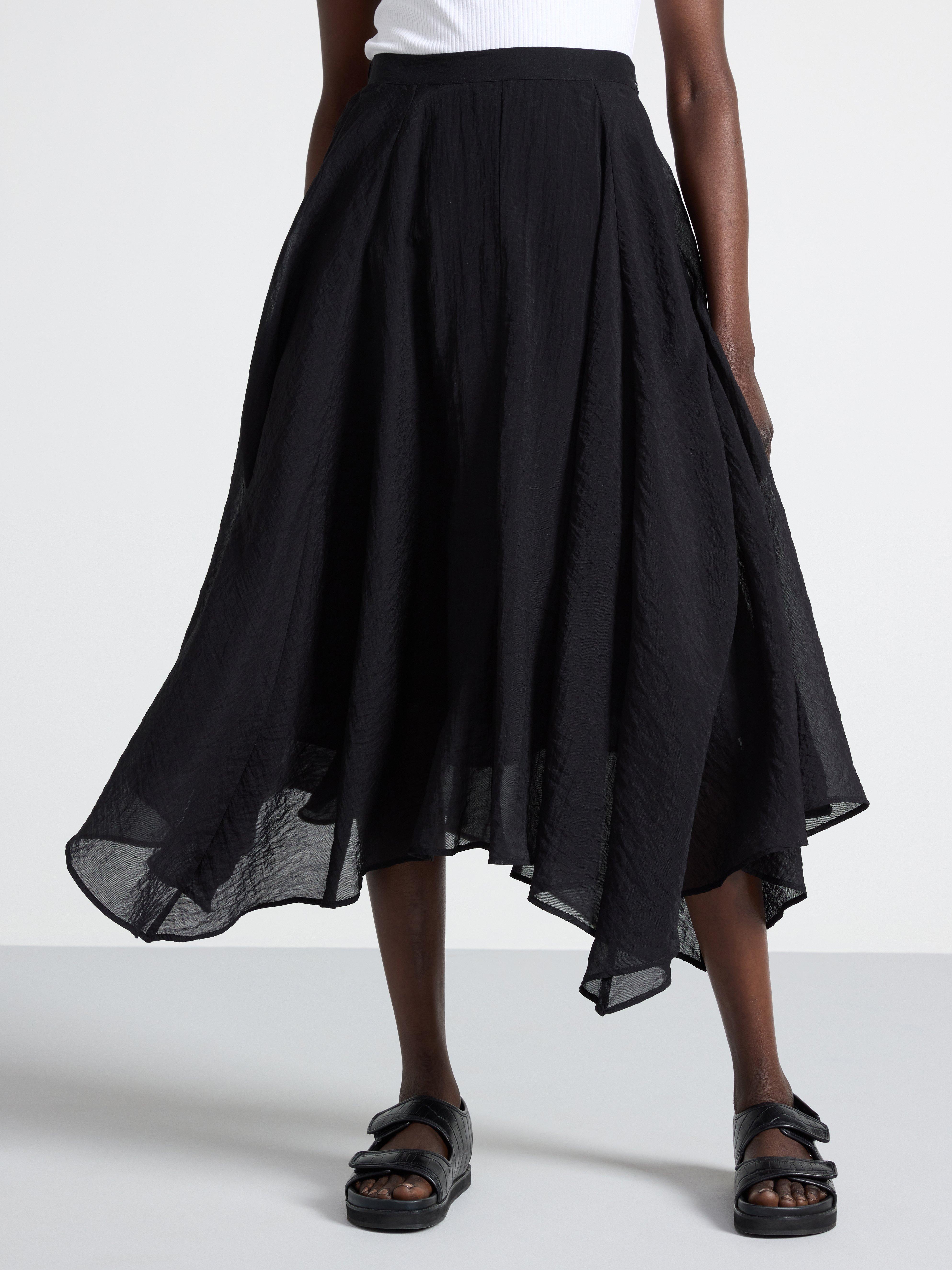 Black flowy midi skirt new arrivals