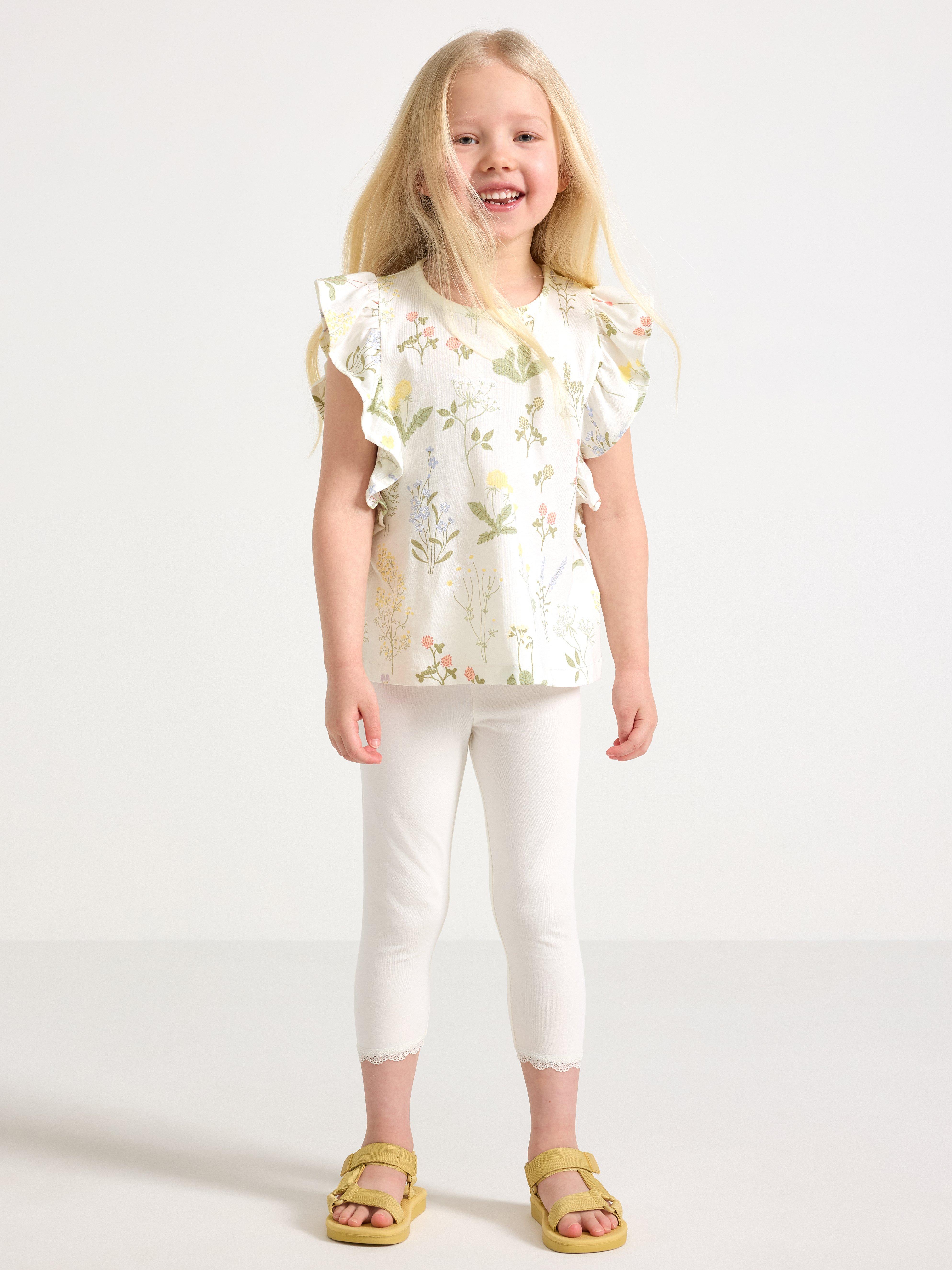 Capri Leggings - Kids Wear - White