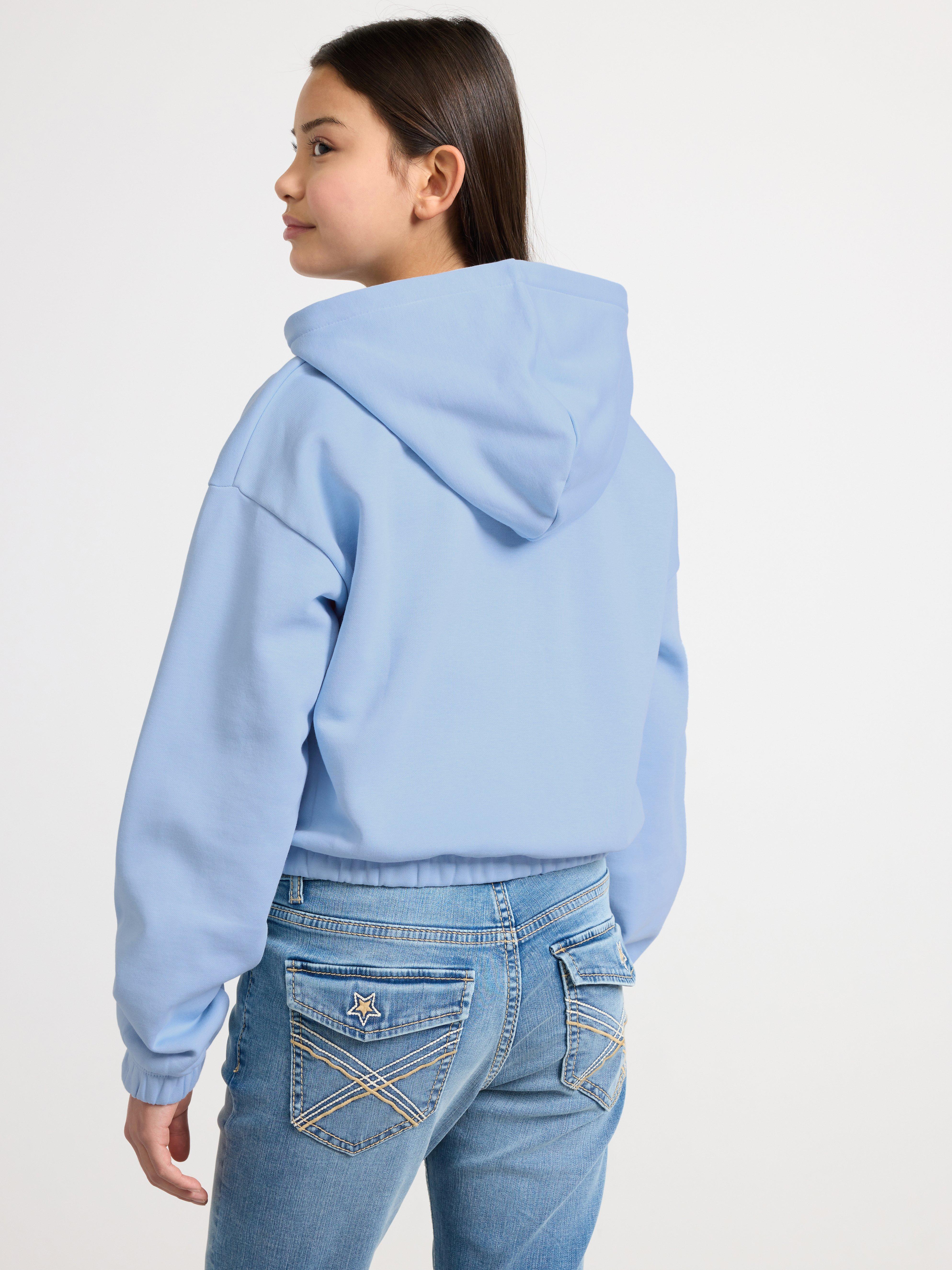 Light blue crop on sale hoodie