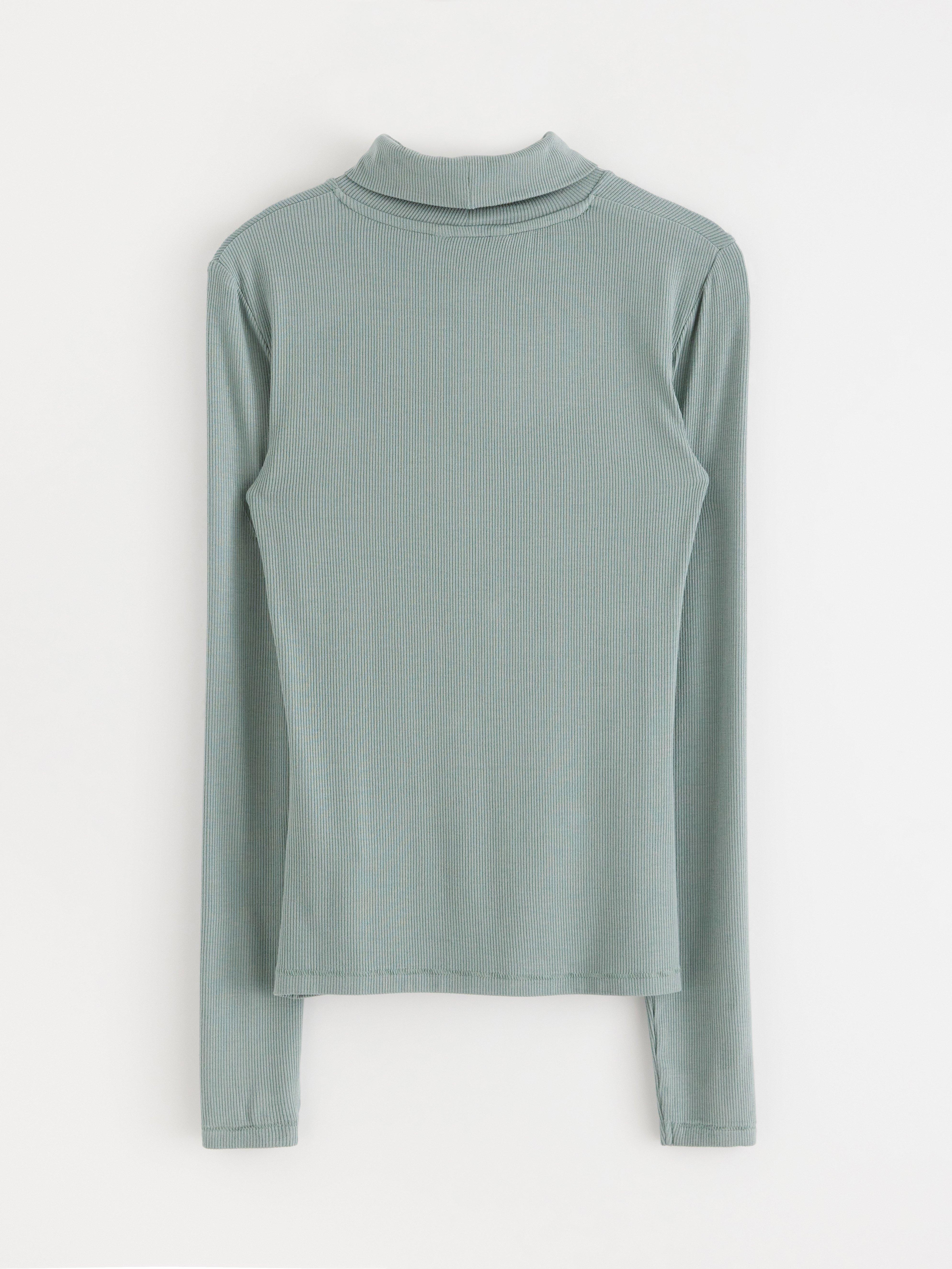 Ribbed long-sleeved top with turtleneck | Lindex