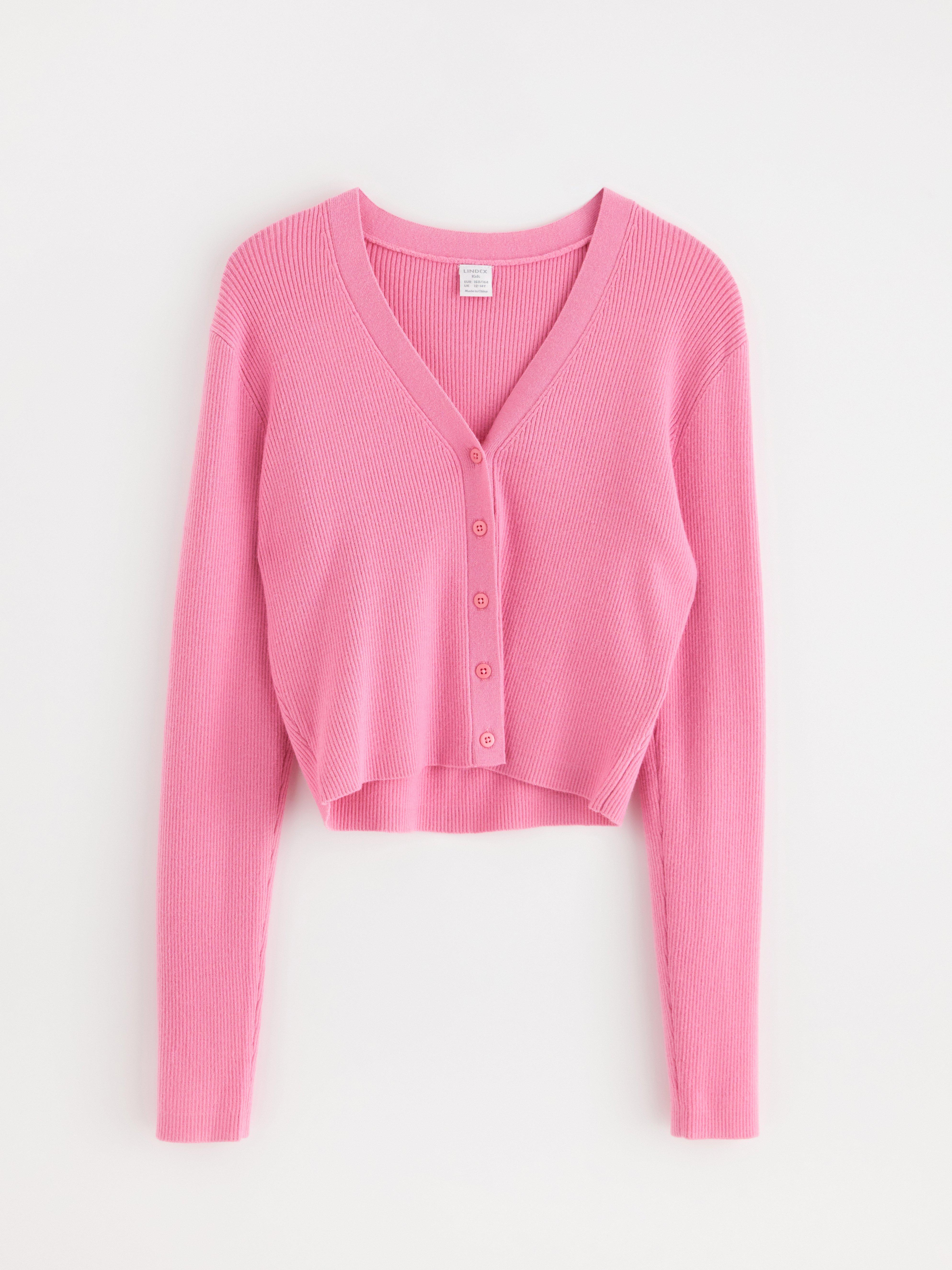 Ribbstickad Cardigan