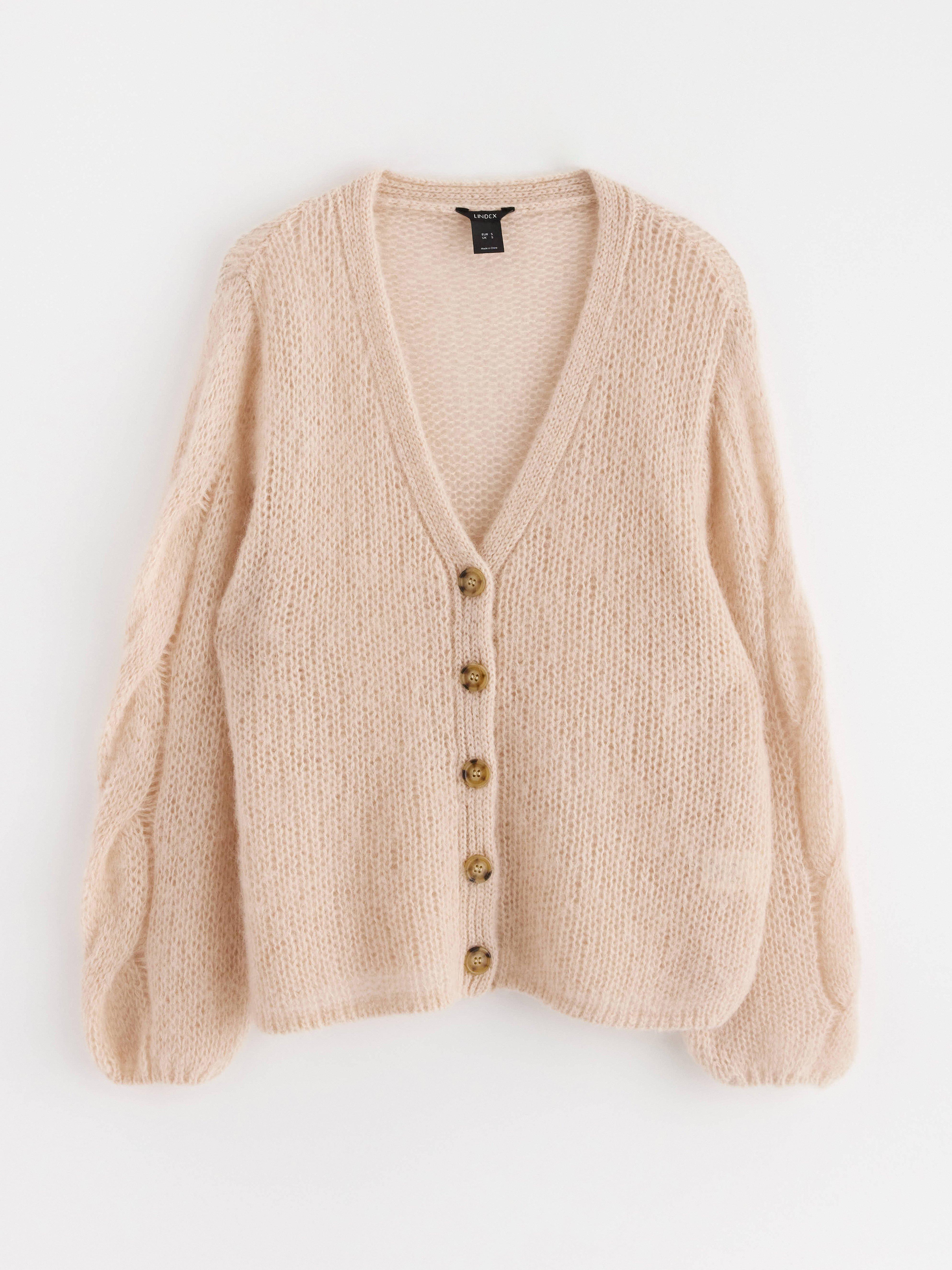 Knitted cardigan in wool blend